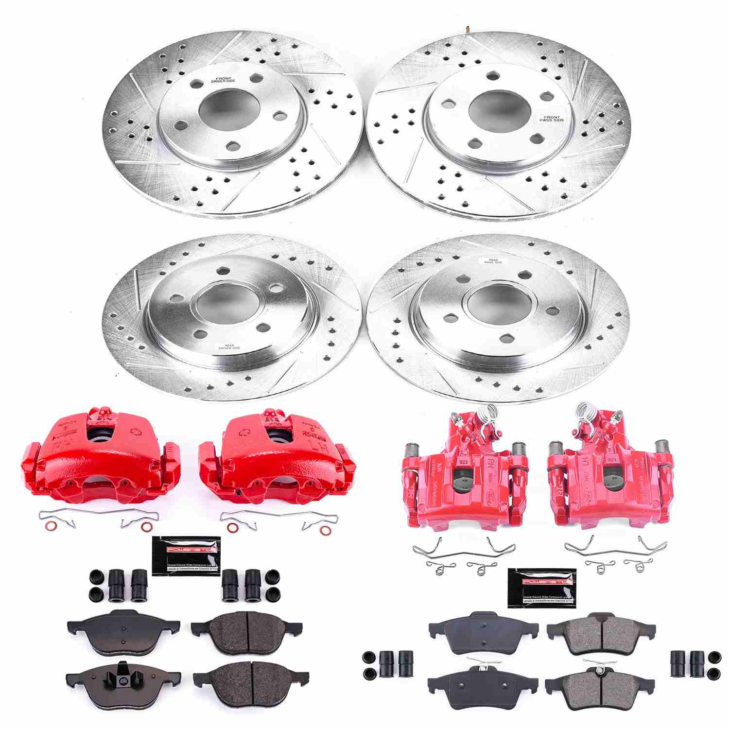 Power Stop 14-18 Ford Focus Front & Rear Z23 Evolution Sport Brake Kit w/Calipers