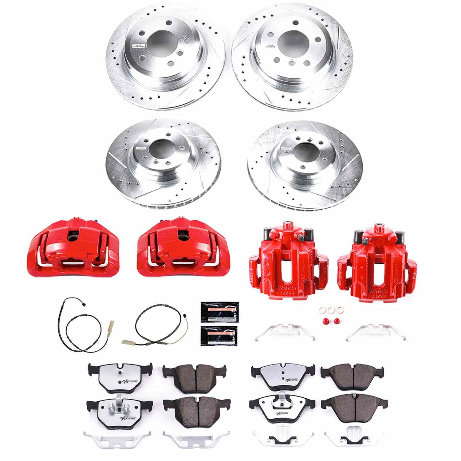 Power Stop 11-12 BMW 335i xDrive Front and Rear Z26 Street Kit w/Cals