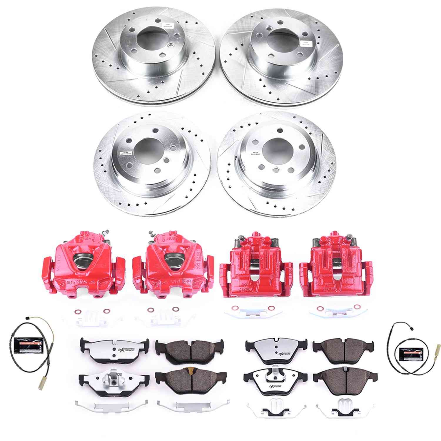Power Stop 11-12 BMW 328i xDrive Front & Rear Z26 Street Warrior Brake Kit w/Calipers