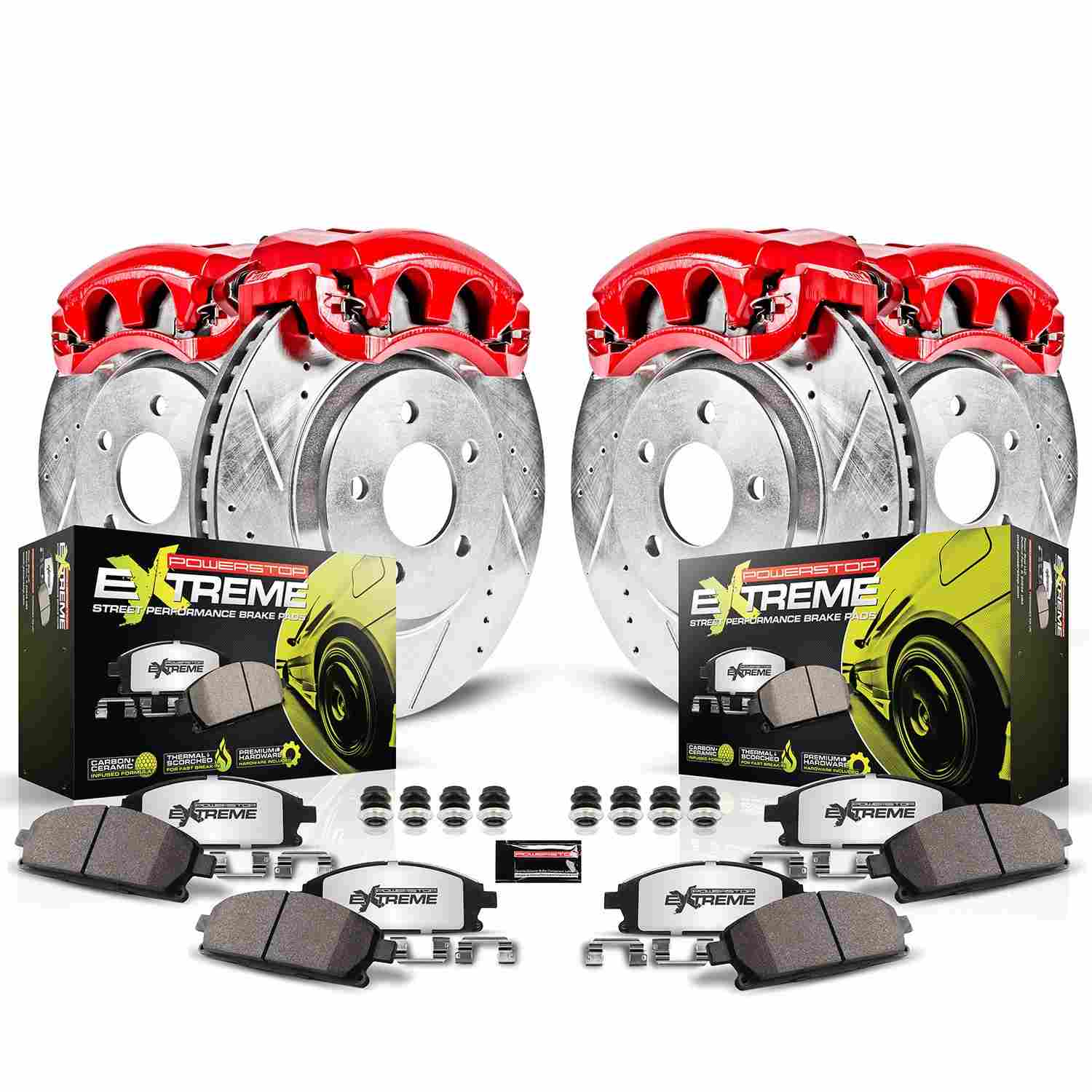 Power Stop 11-12 BMW 328i xDrive Front & Rear Z26 Street Warrior Brake Kit w/Calipers