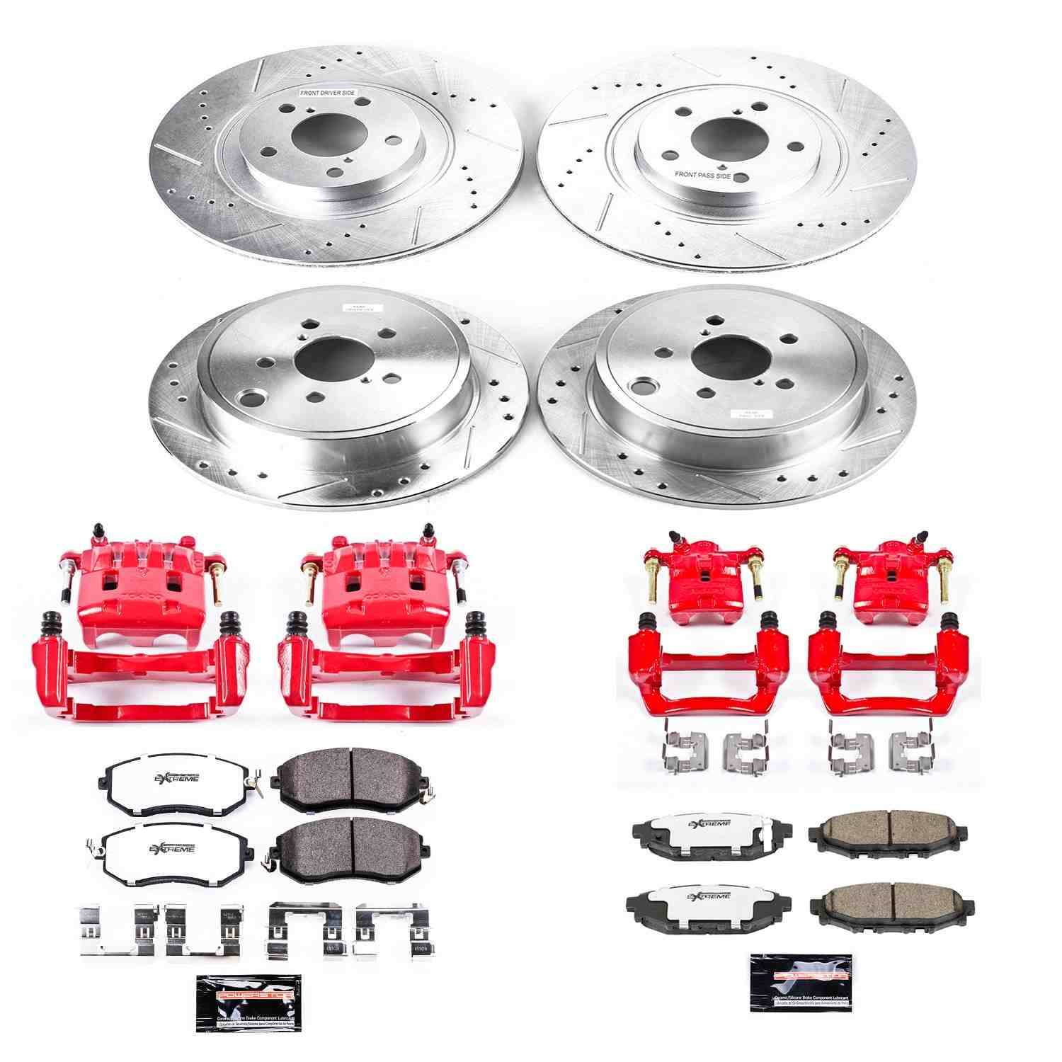 Power Stop 10-13 Subaru Forester Front & Rear Z26 Street Warrior Brake Kit w/Calipers