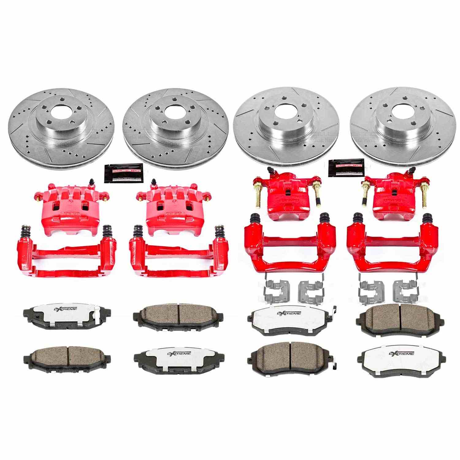 Power Stop 08-10 Subaru Impreza Front & Rear Z26 Street Warrior Brake Kit w/Calipers