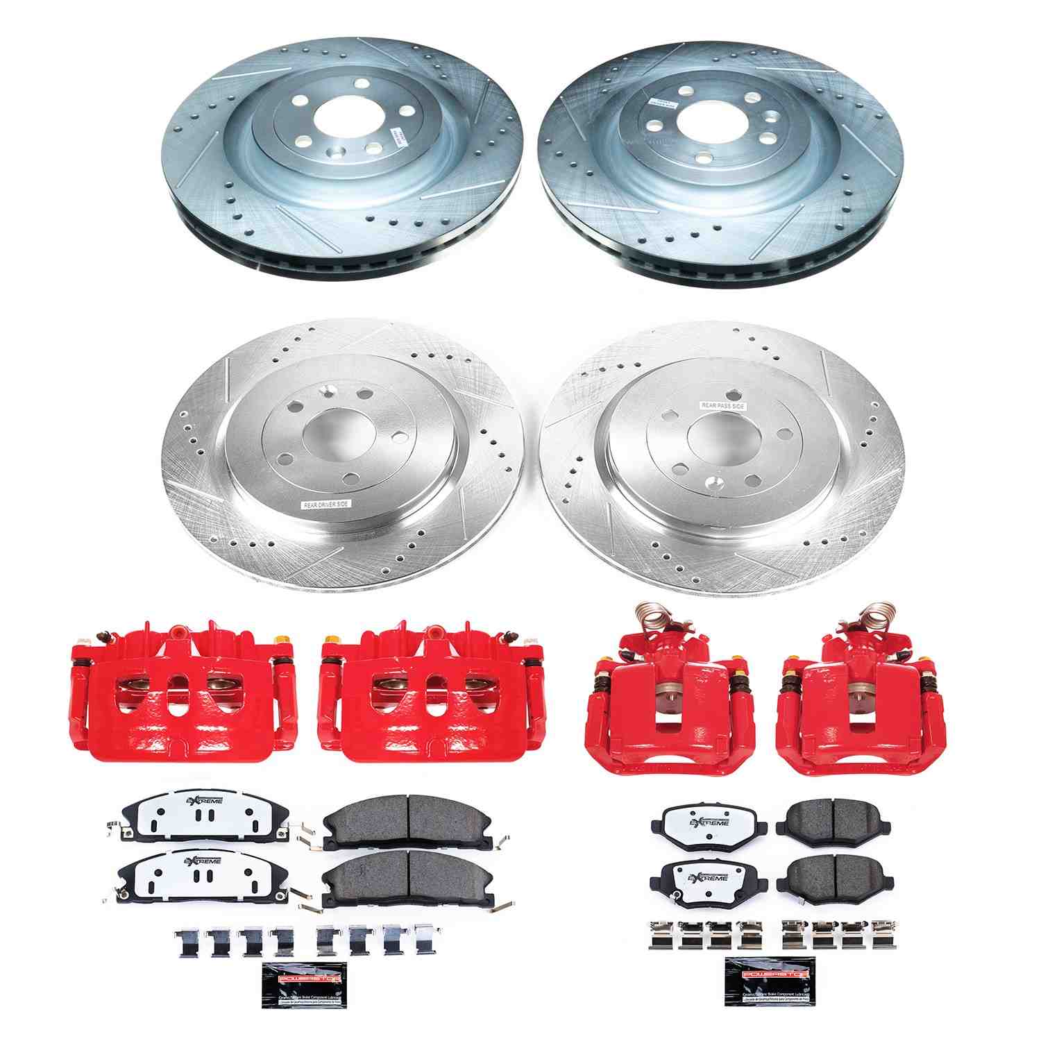Power Stop 13-16 Lincoln MKS Front and Rear Z36 Truck & Tow Kit w/Cals