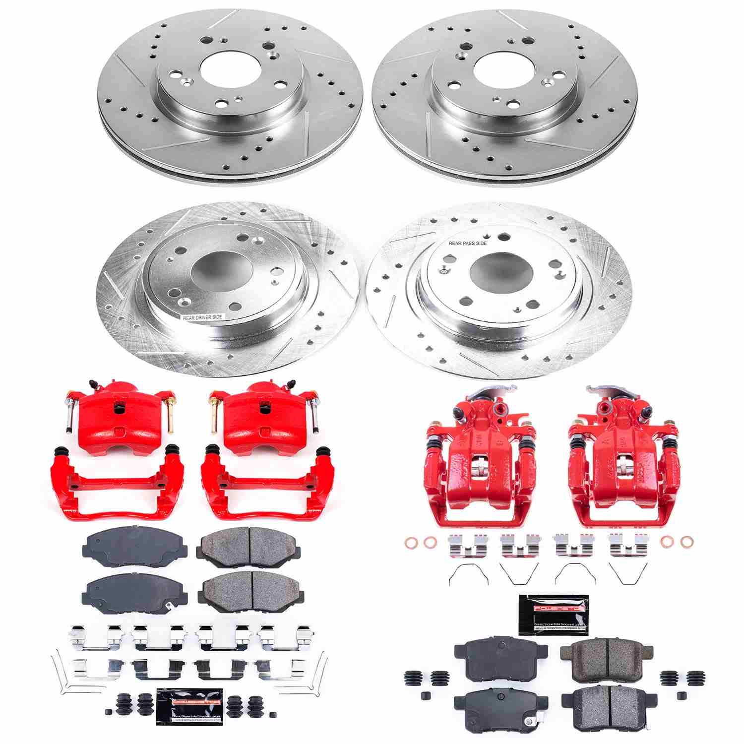 Power Stop 13-17 Honda Accord Front & Rear Z23 Evolution Sport Brake Kit w/Calipers