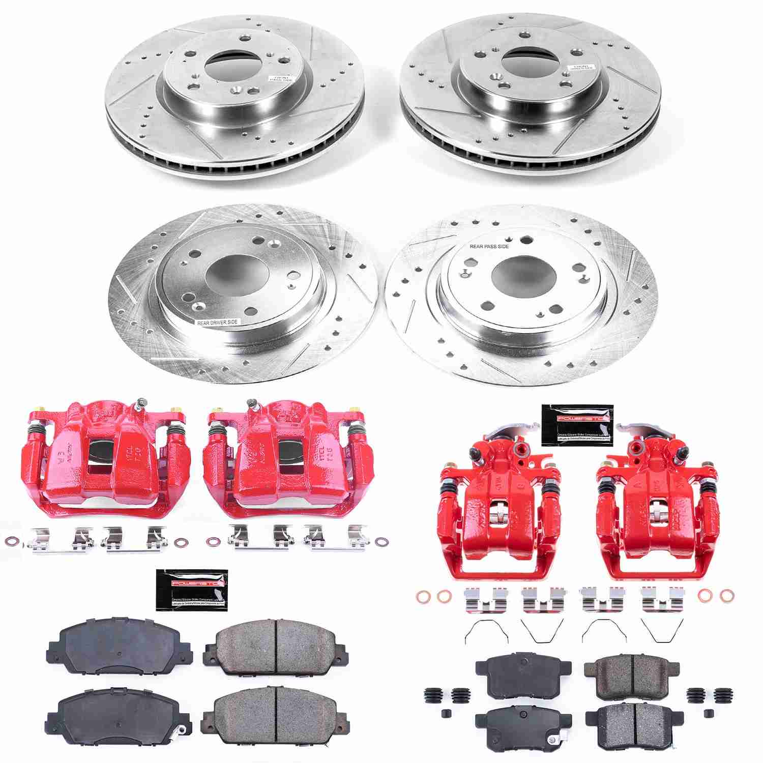 Power Stop 13-17 Honda Accord Front & Rear Z23 Evolution Sport Brake Kit w/Calipers
