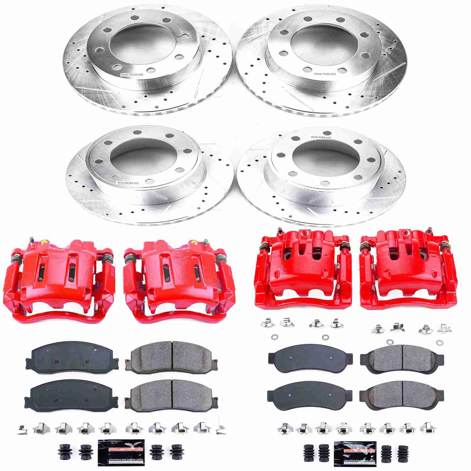 Power Stop 12-13 Ford F-250 Super Duty Front & Rear Z23 Evolution Kit w/Cals