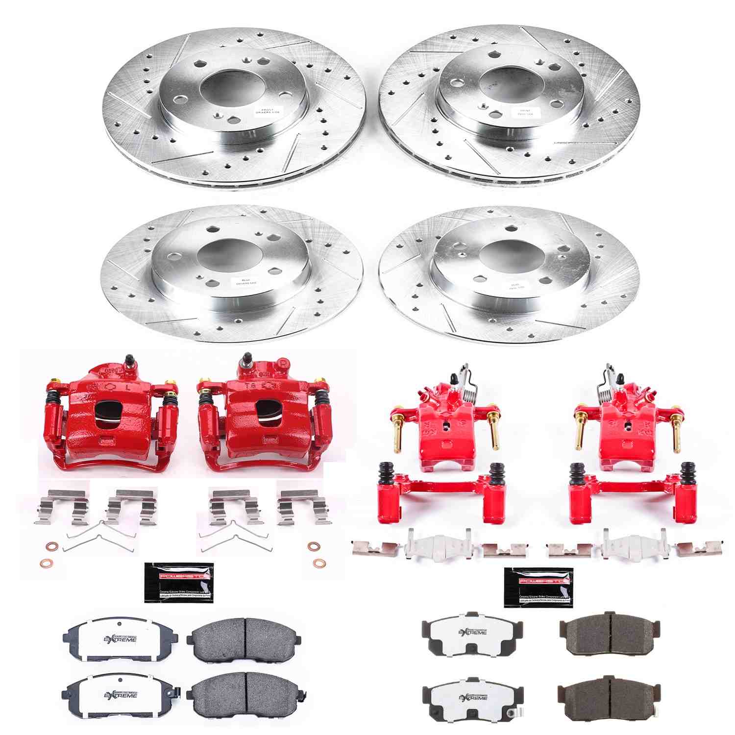 Power Stop 96-99 Infiniti I30 Front & Rear Z26 Street Warrior Brake Kit w/Calipers