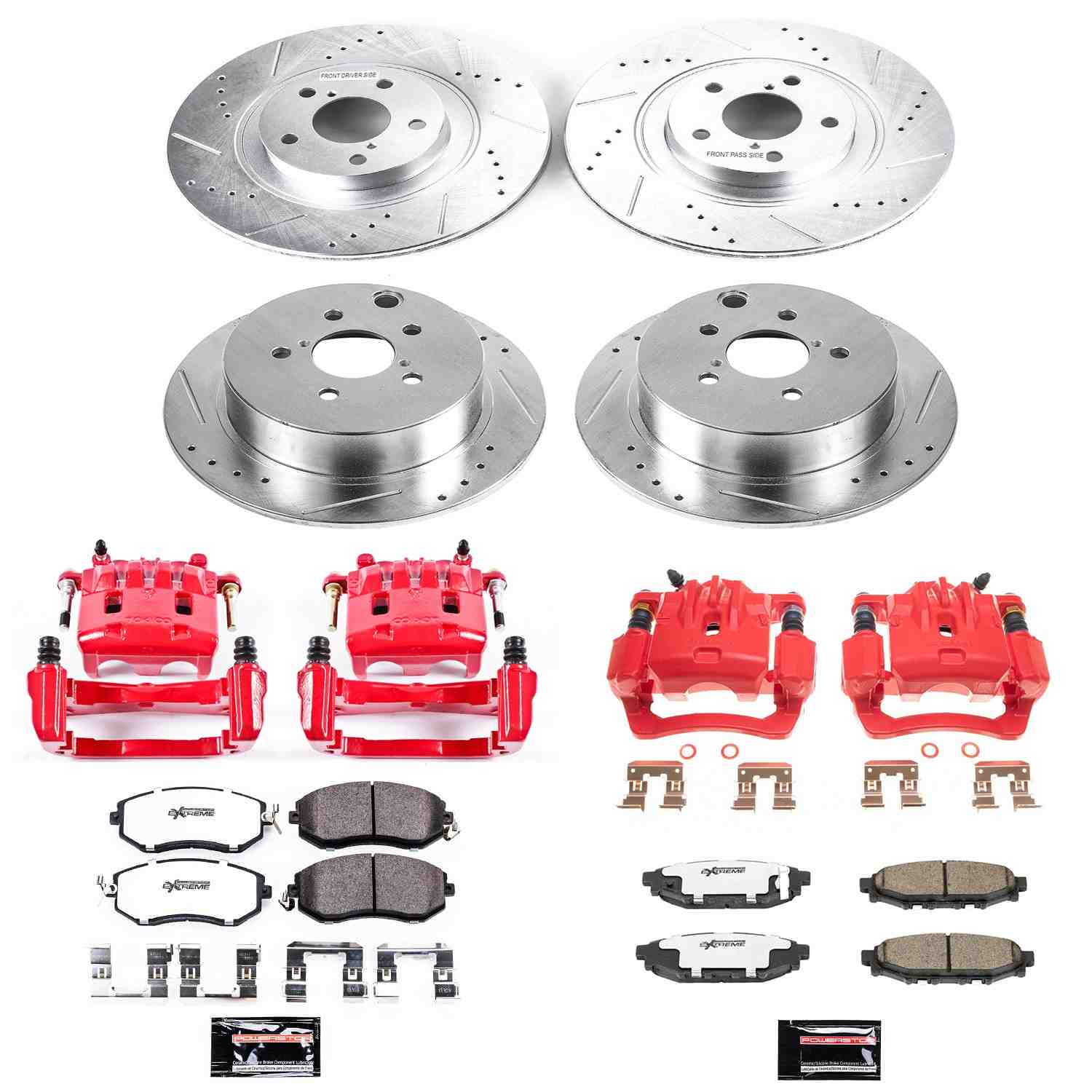 Power Stop 16-17 Subaru Crosstrek Front & Rear Z26 Street Warrior Brake Kit w/Calipers