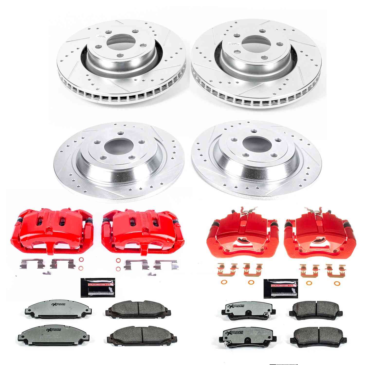Power Stop 15-17 Ford Mustang Front & Rear Z26 Street Warrior Brake Kit w/Calipers