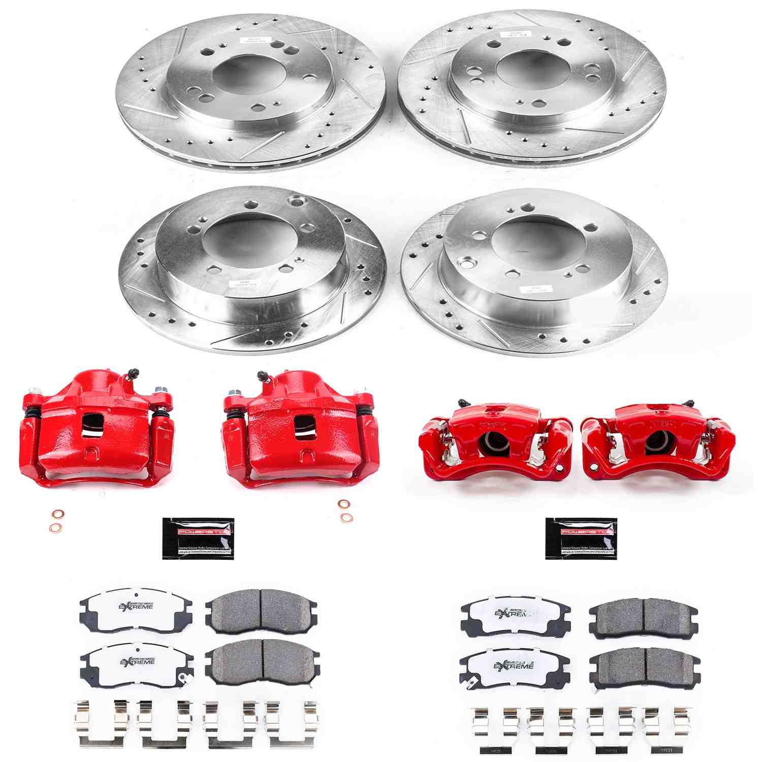 Power Stop 95-00 Chrysler Sebring Front & Rear Z26 Street Warrior Brake Kit w/Calipers