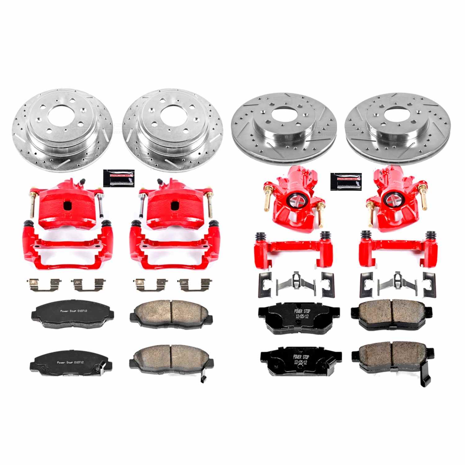 Power Stop 99-00 Honda Civic Front & Rear Z23 Evolution Sport Brake Kit w/Calipers