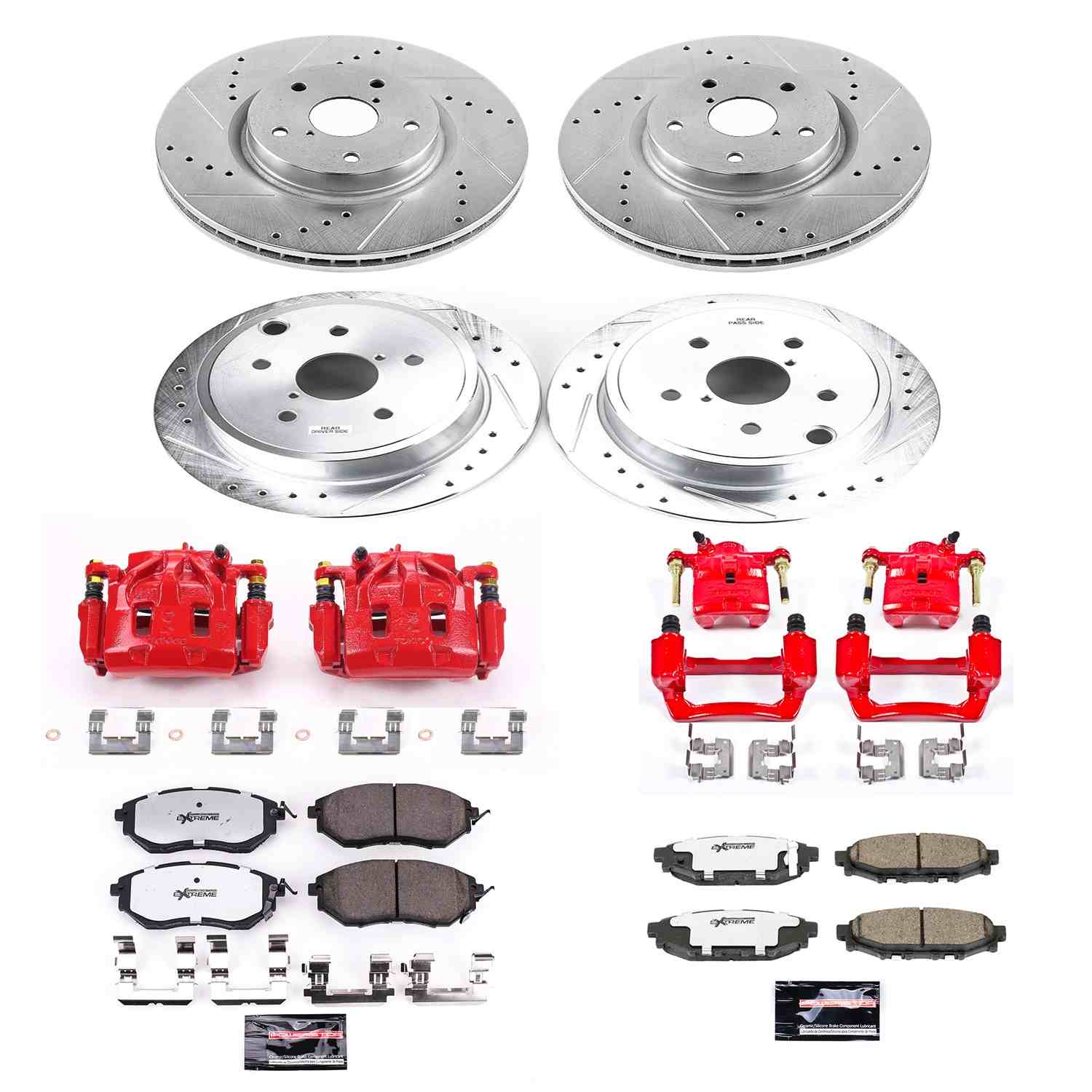 Power Stop 15-20 Subaru WRX Front and Rear Z26 Street Kit w/Cals