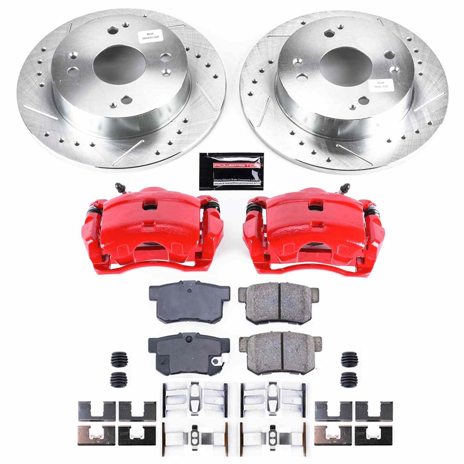 Power Stop 91-97 Honda Accord Rear Z23 Evolution Sport Brake Kit w/Calipers