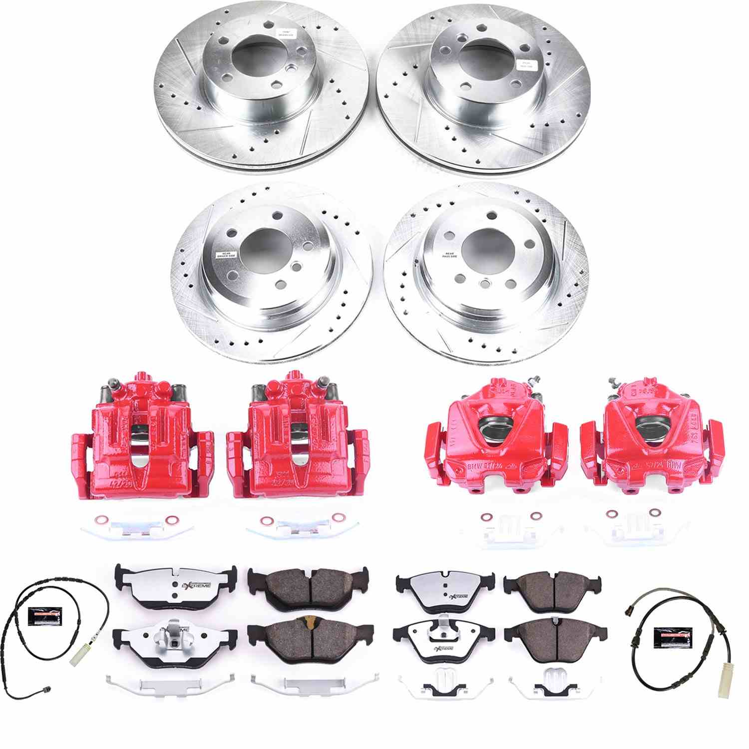 Power Stop 13-15 BMW X1 Front & Rear Z26 Street Warrior Brake Kit w/Calipers