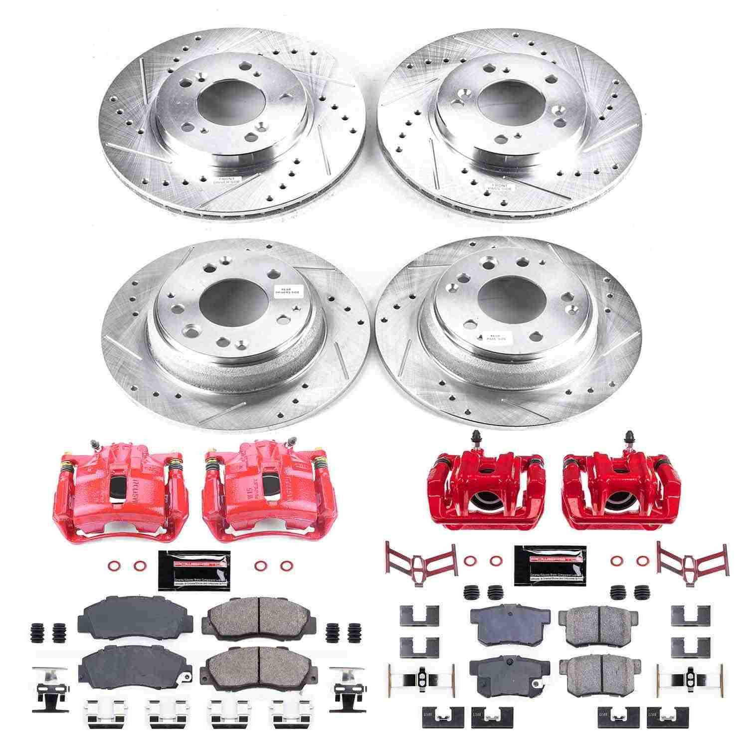 Power Stop 96-98 Acura RL Front & Rear Z23 Evolution Sport Brake Kit w/Calipers