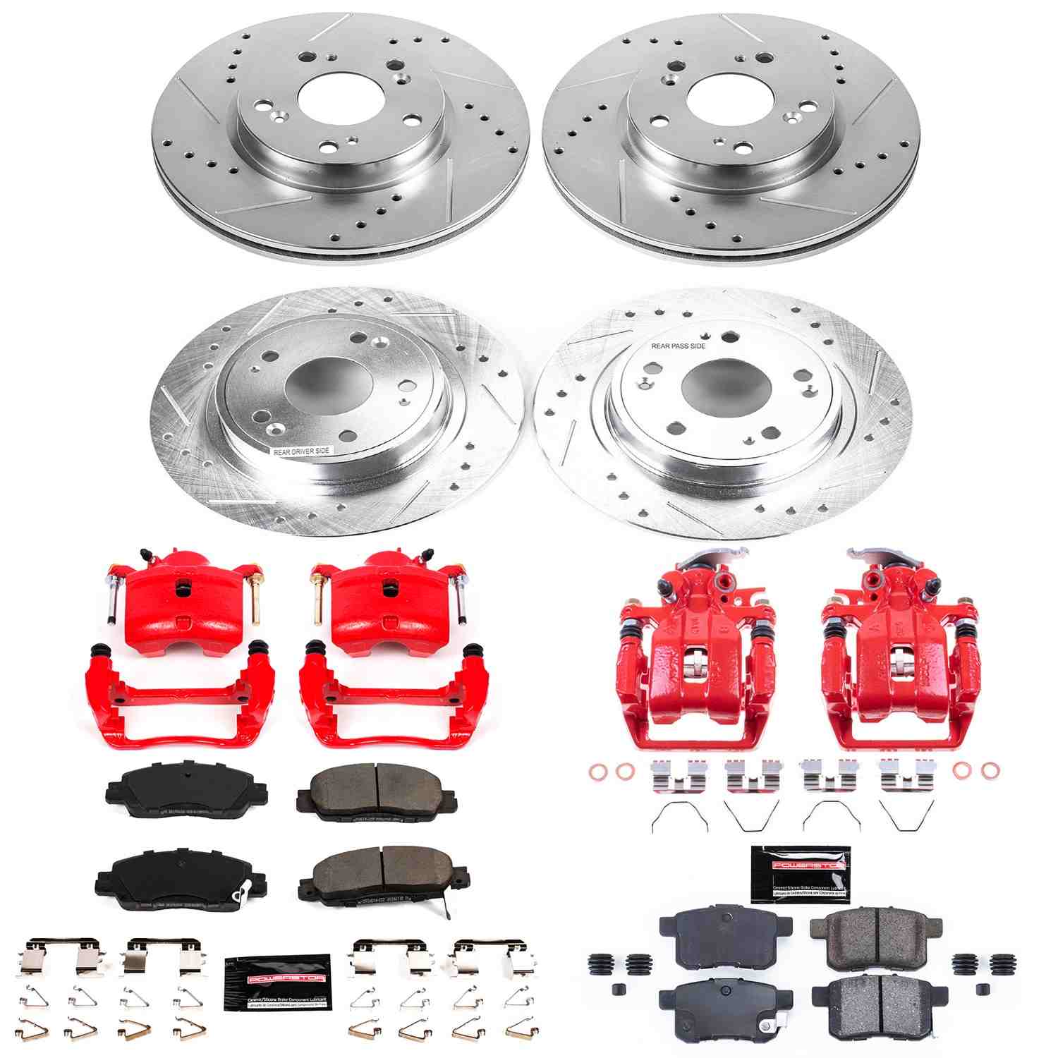 Power Stop 16-17 Honda Accord Front & Rear Z23 Evolution Sport Brake Kit w/Calipers