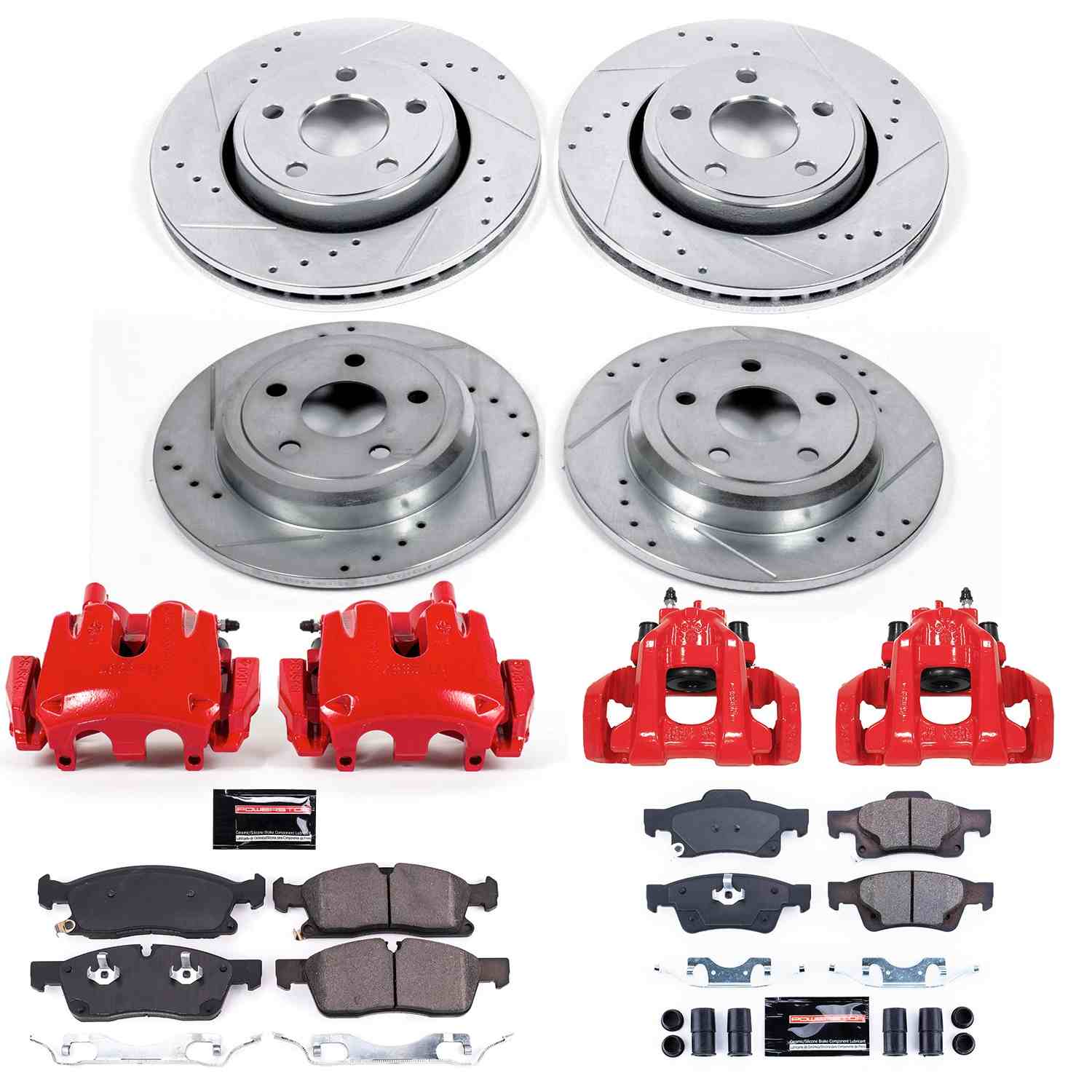 Power Stop 17-19 Jeep Grand Cherokee Front & Rear Z23 Evolution Sport Brake Kit w/Calipers