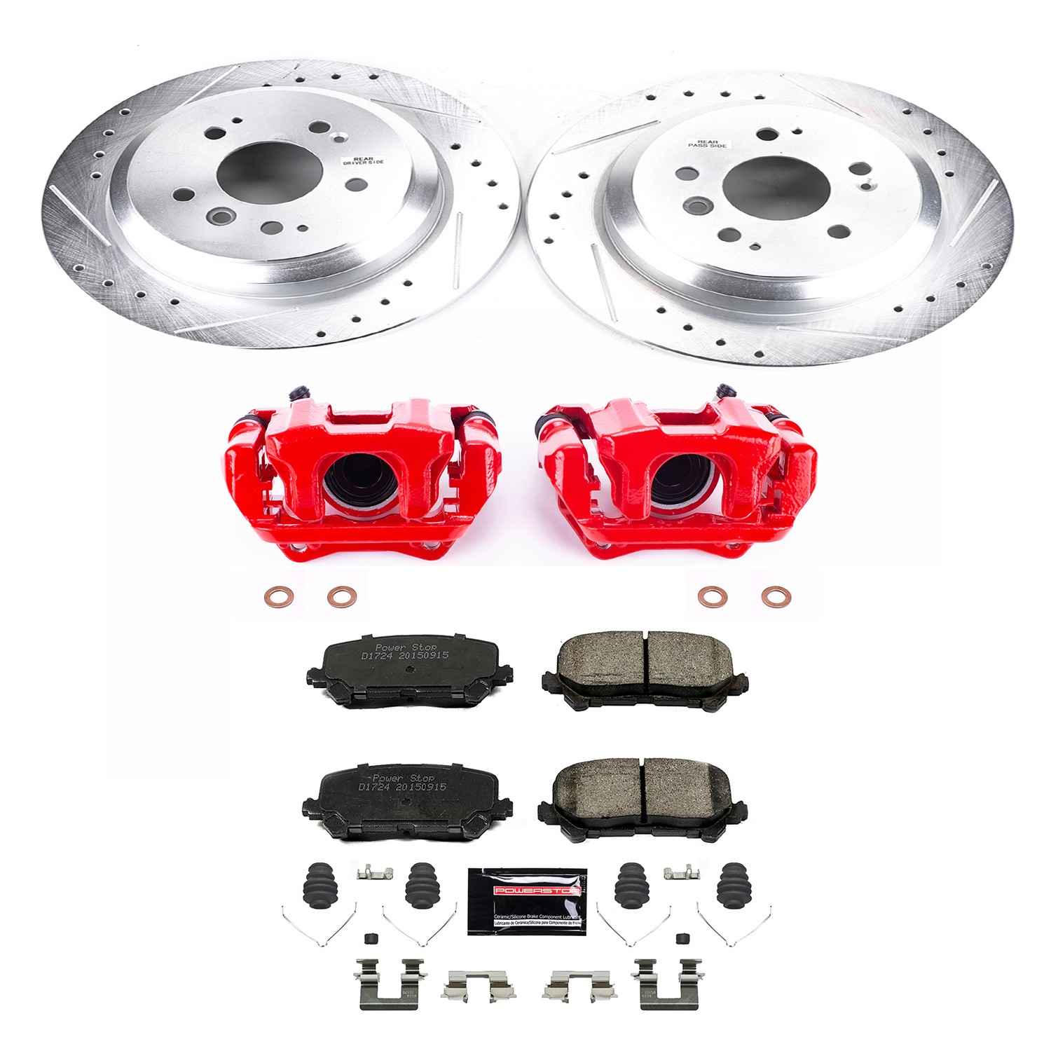 Power Stop 16-17 Honda Pilot Rear Z23 Evolution Sport Brake Kit w/Calipers