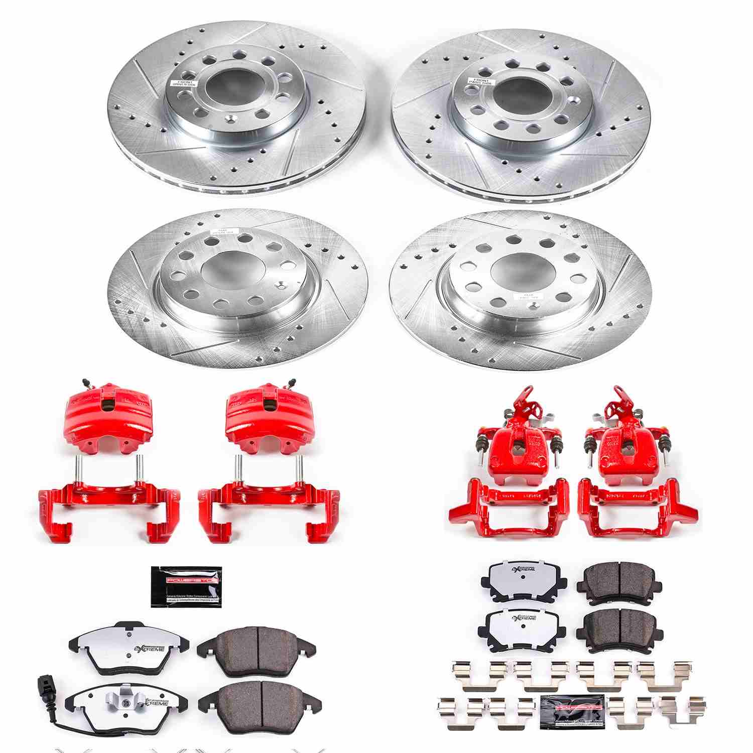 Power Stop 2010 Volkswagen Golf Front & Rear Z26 Street Warrior Brake Kit w/Calipers