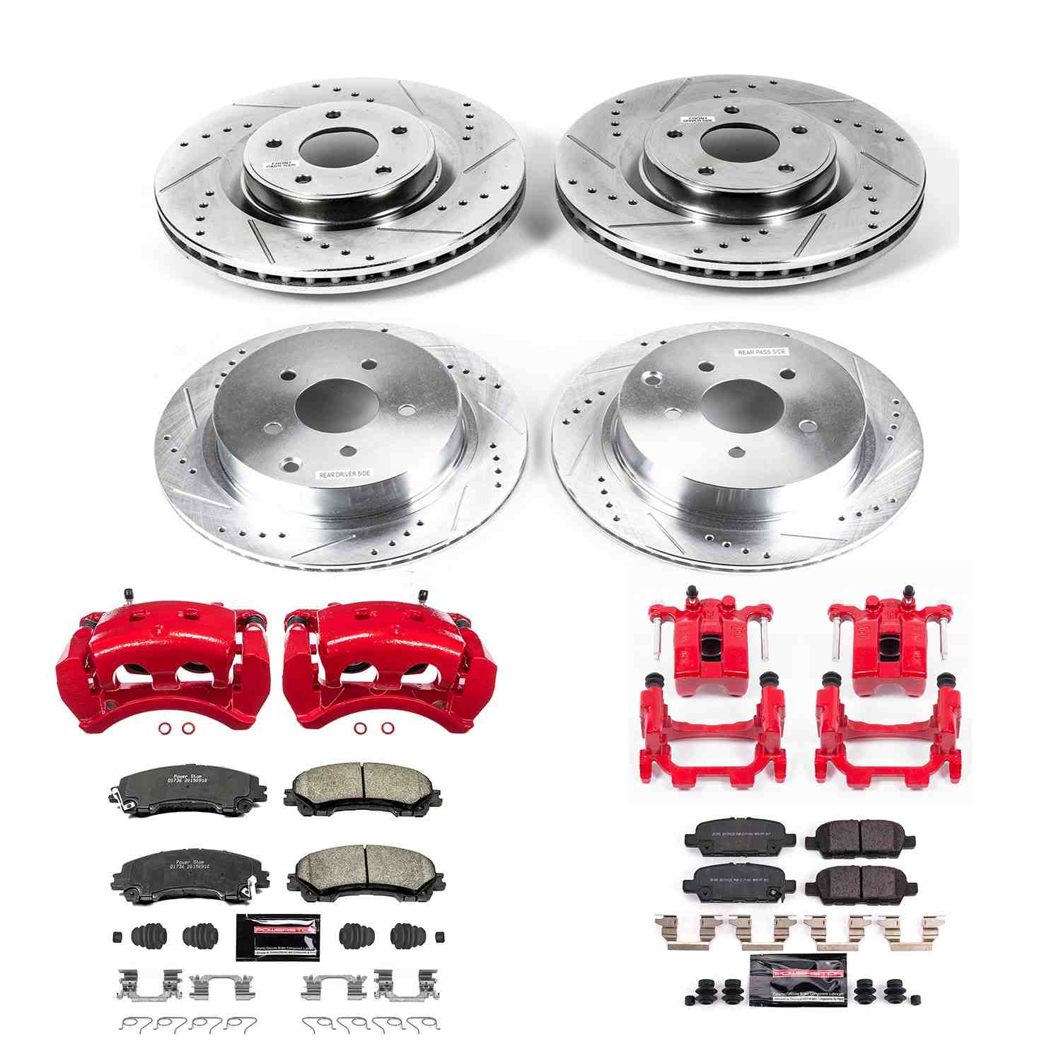 Power Stop 18-19 Infiniti Q50 Front & Rear Z23 Evolution Sport Brake Kit w/Calipers