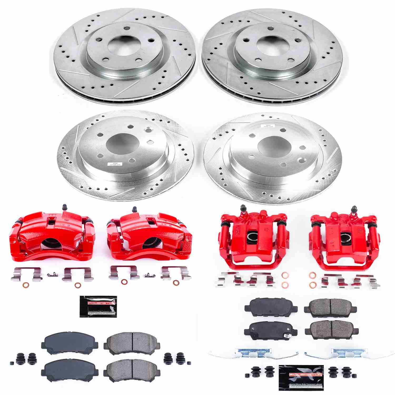 Power Stop 08-14 Nissan Rogue Front & Rear Z23 Evolution Sport Brake Kit w/Calipers