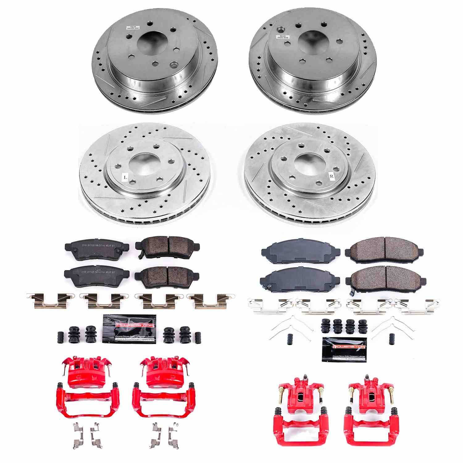 Power Stop 2019 Nissan Frontier Front & Rear Z23 Evolution Sport Brake Kit w/Calipers