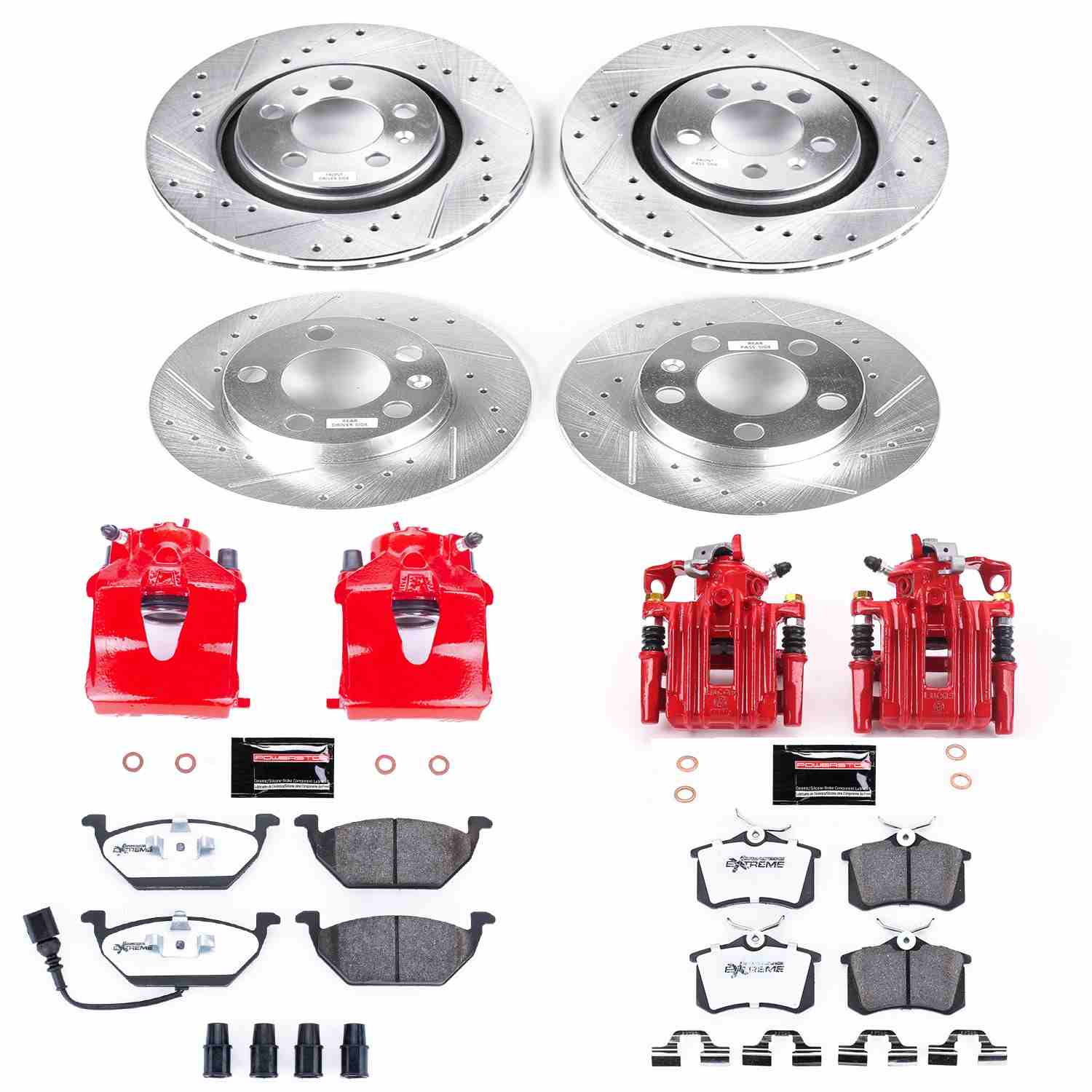 Power Stop 1999 Volkswagen Beetle Front & Rear Z26 Street Warrior Brake Kit w/Calipers