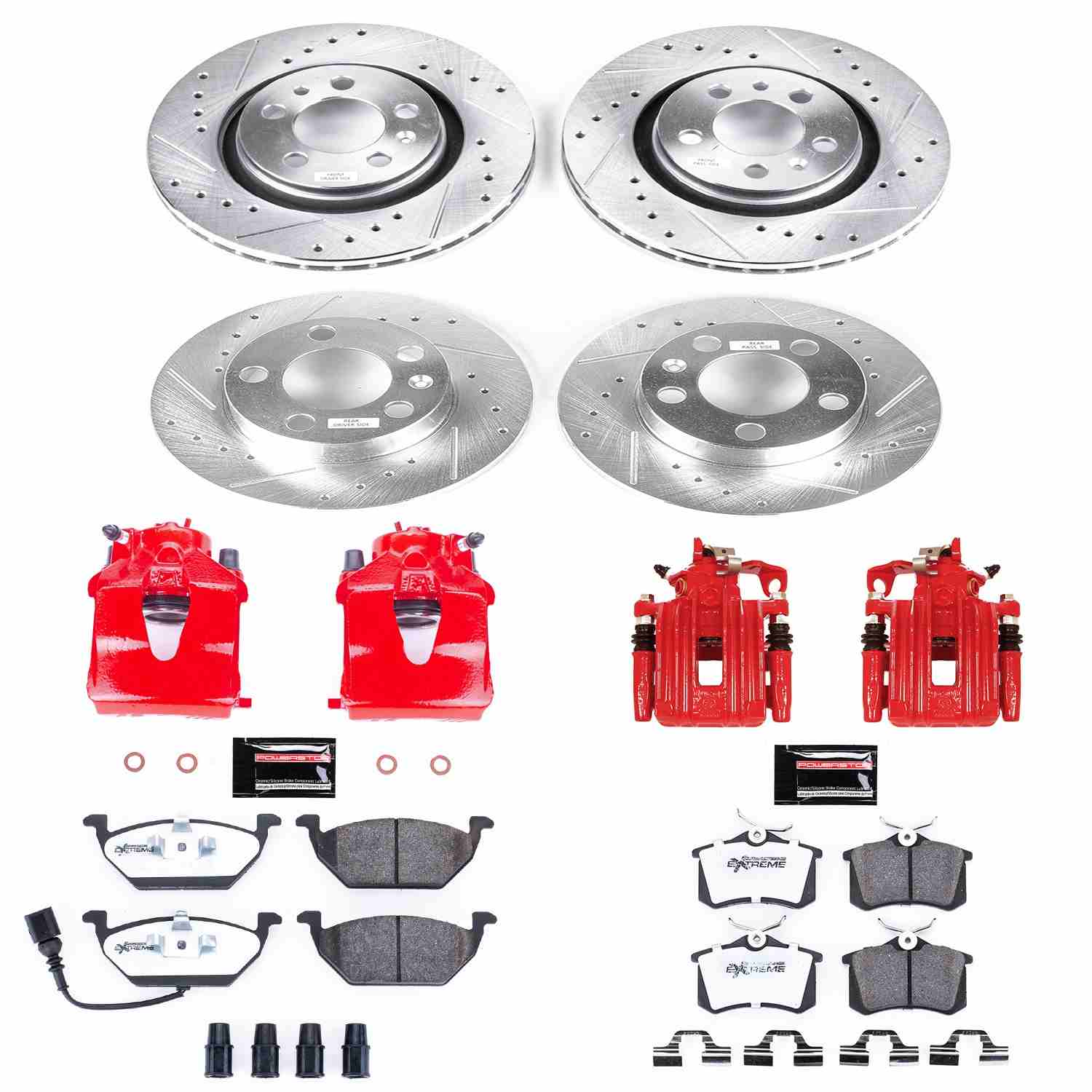Power Stop 00-06 Volkswagen Beetle Front & Rear Z26 Street Warrior Brake Kit w/Calipers