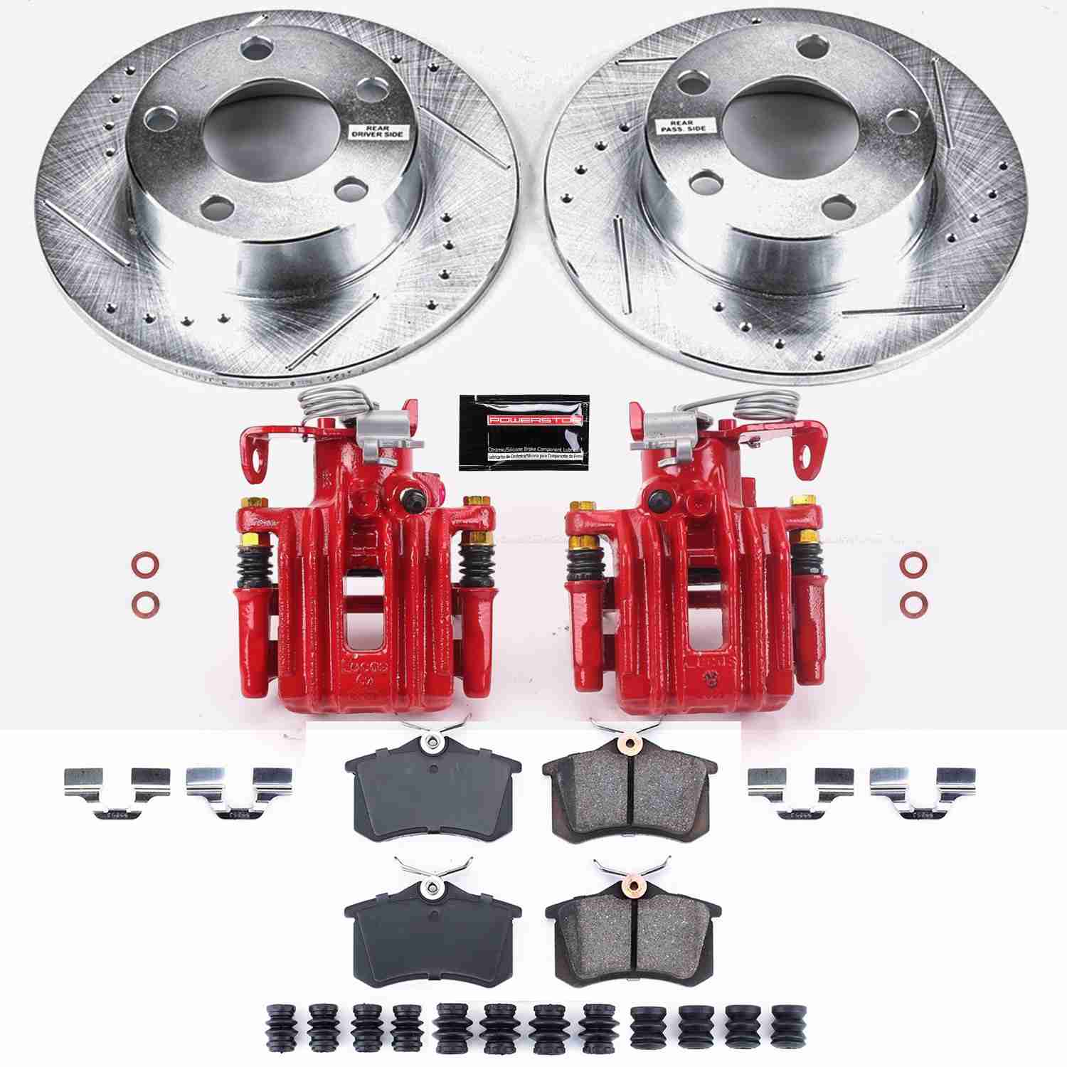 Power Stop 98-01 Audi A6 Quattro Rear Z23 Evolution Sport Brake Kit w/Calipers
