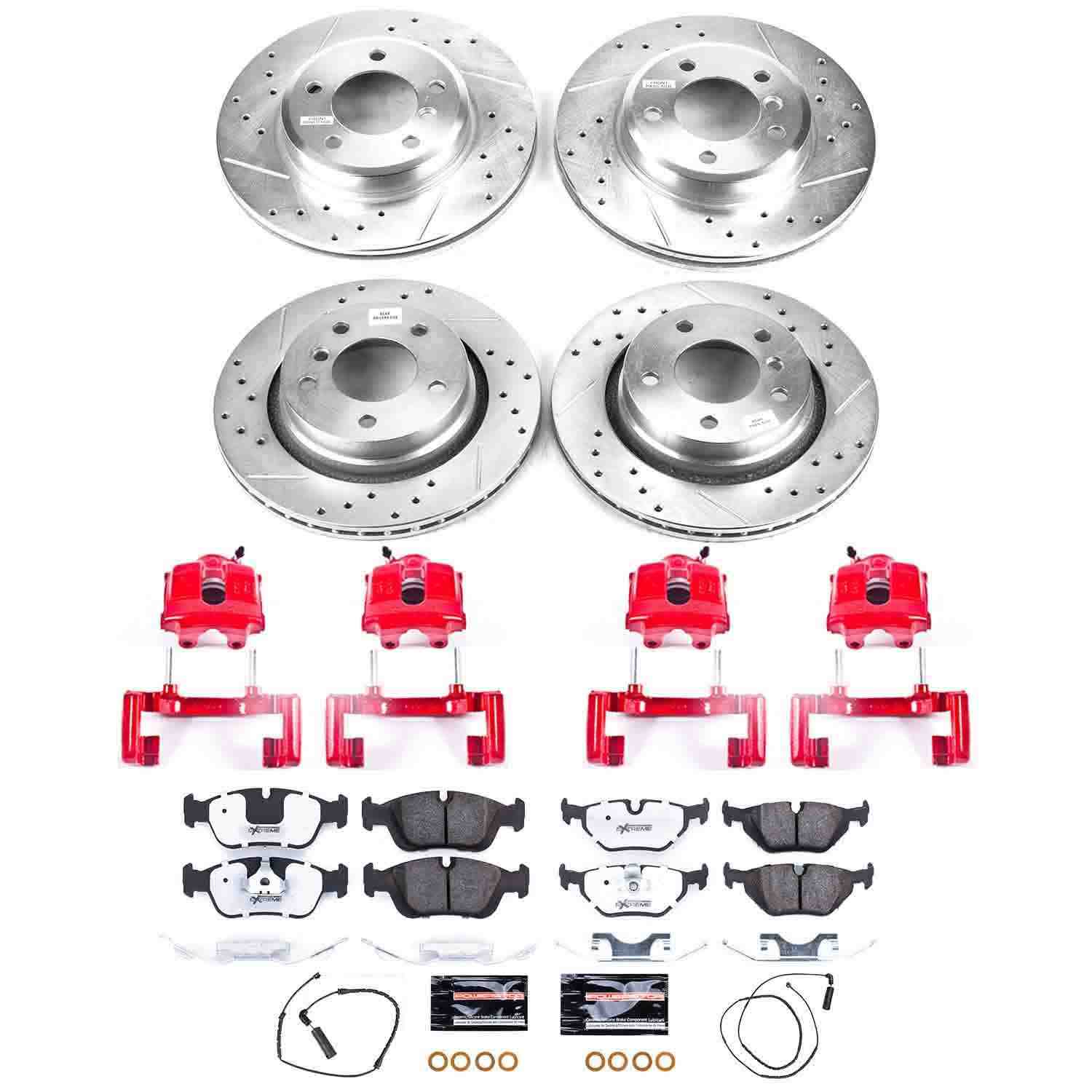 Power Stop 2000 BMW 323i Front & Rear Z26 Street Warrior Brake Kit w/Calipers