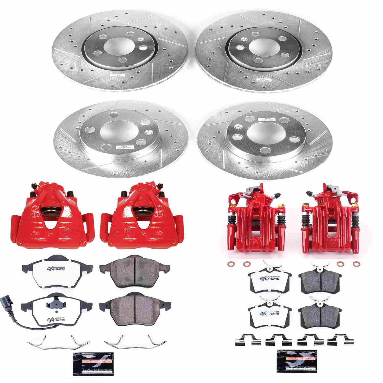 Power Stop 1999 Volkswagen Beetle Front & Rear Z26 Street Warrior Brake Kit w/Calipers