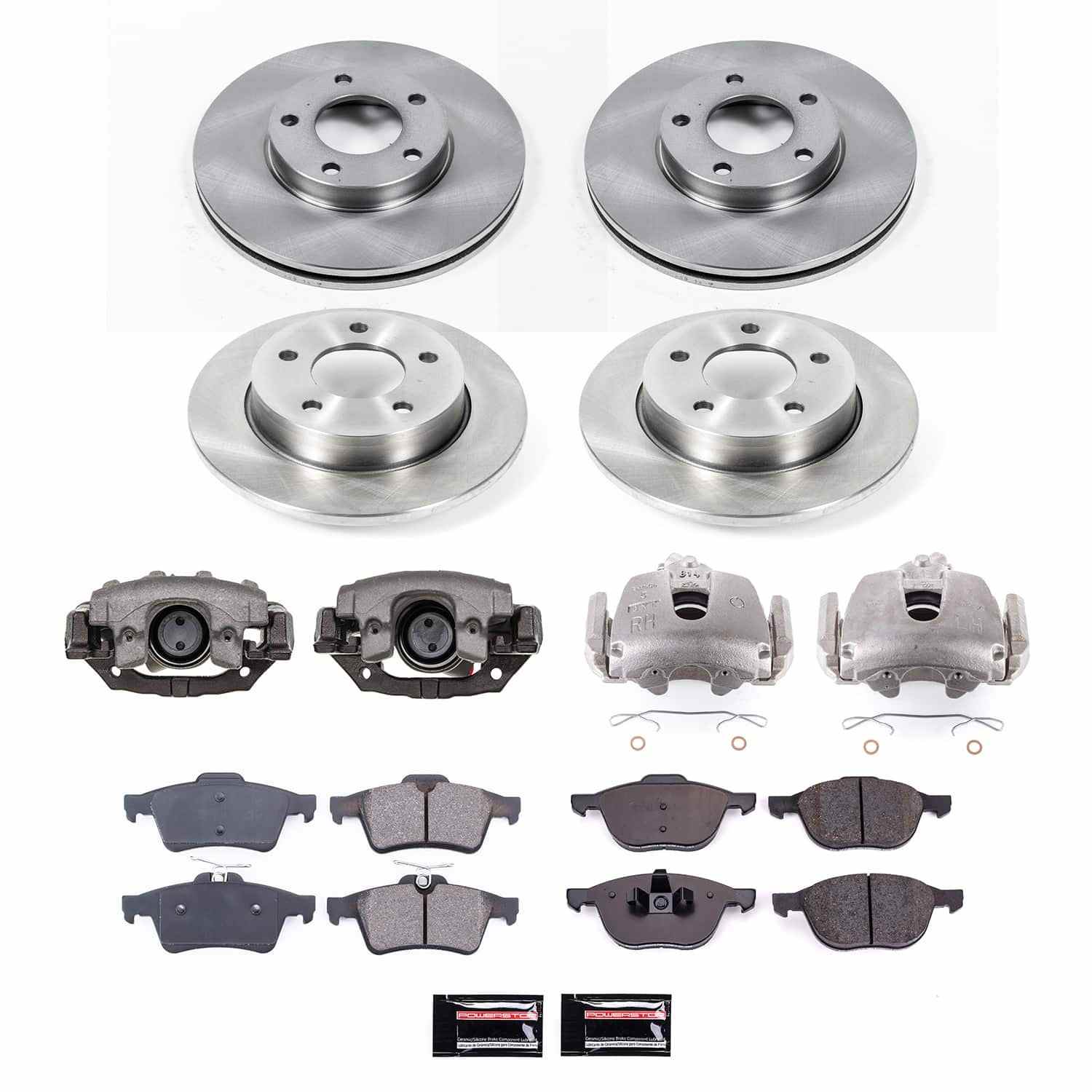 Power Stop 10-13 Mazda 3 Front and Rear Autospecialty Kit w/Cals