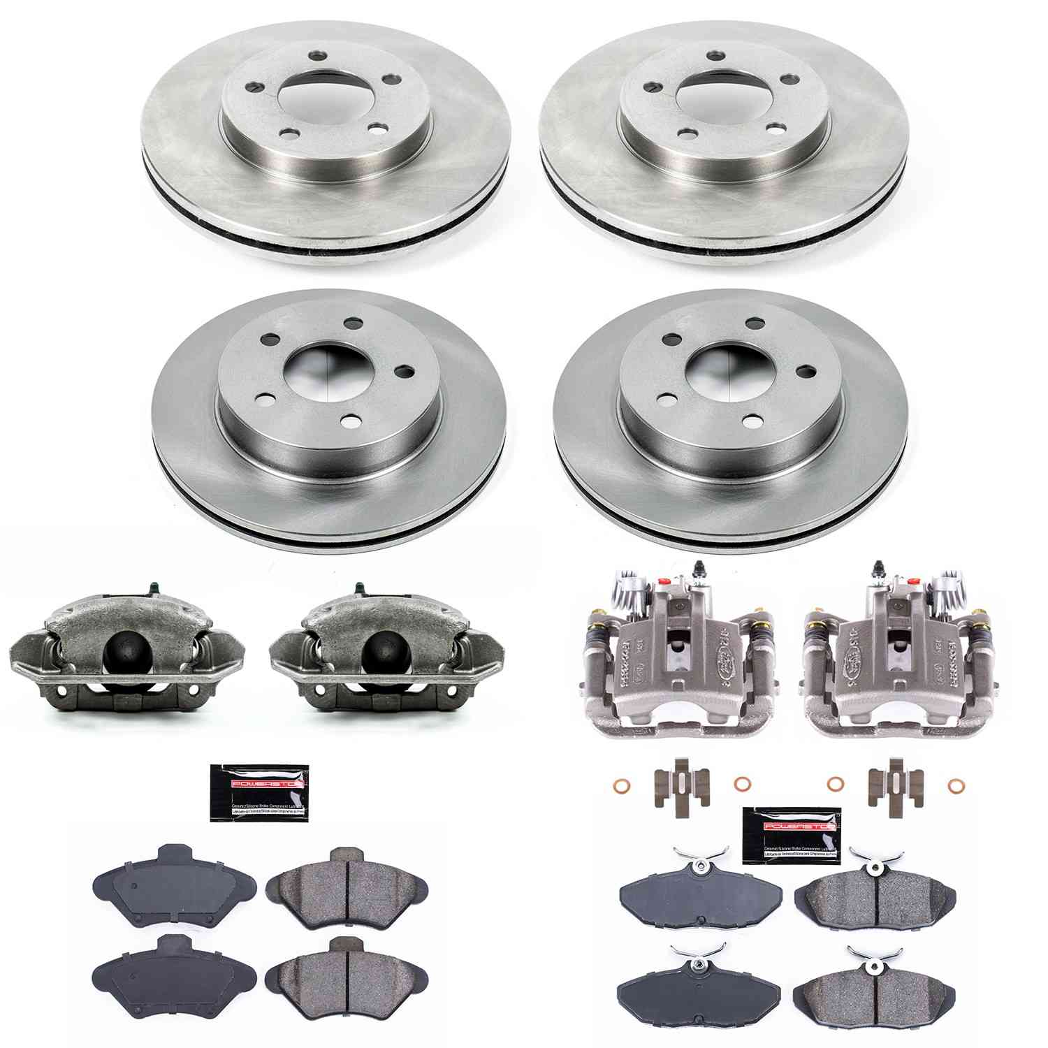 Power Stop 93-97 Ford Thunderbird Front & Rear Autospecialty Brake Kit w/Calipers