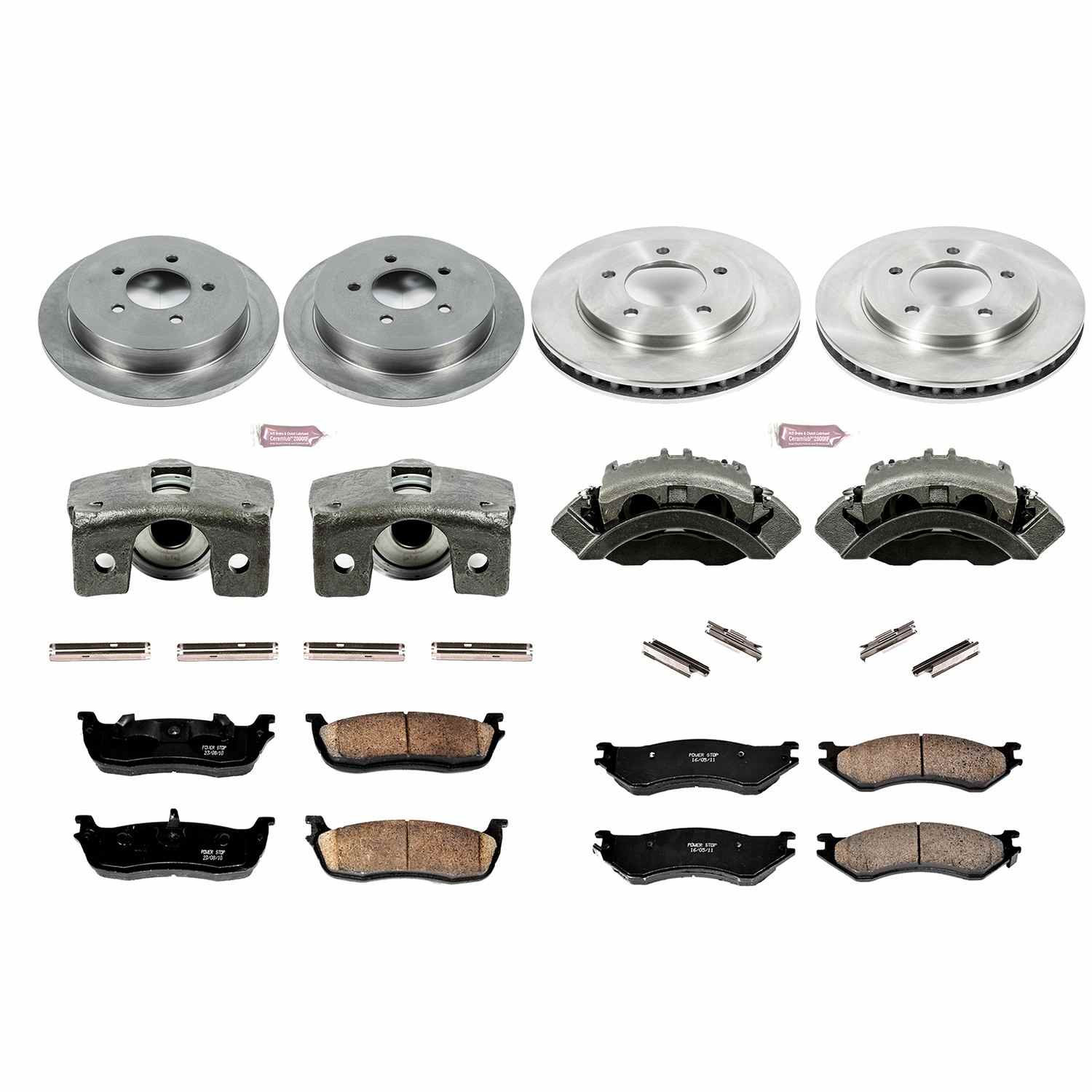 Power Stop 97-00 Ford Expedition Front & Rear Autospecialty Kit w/Cals
