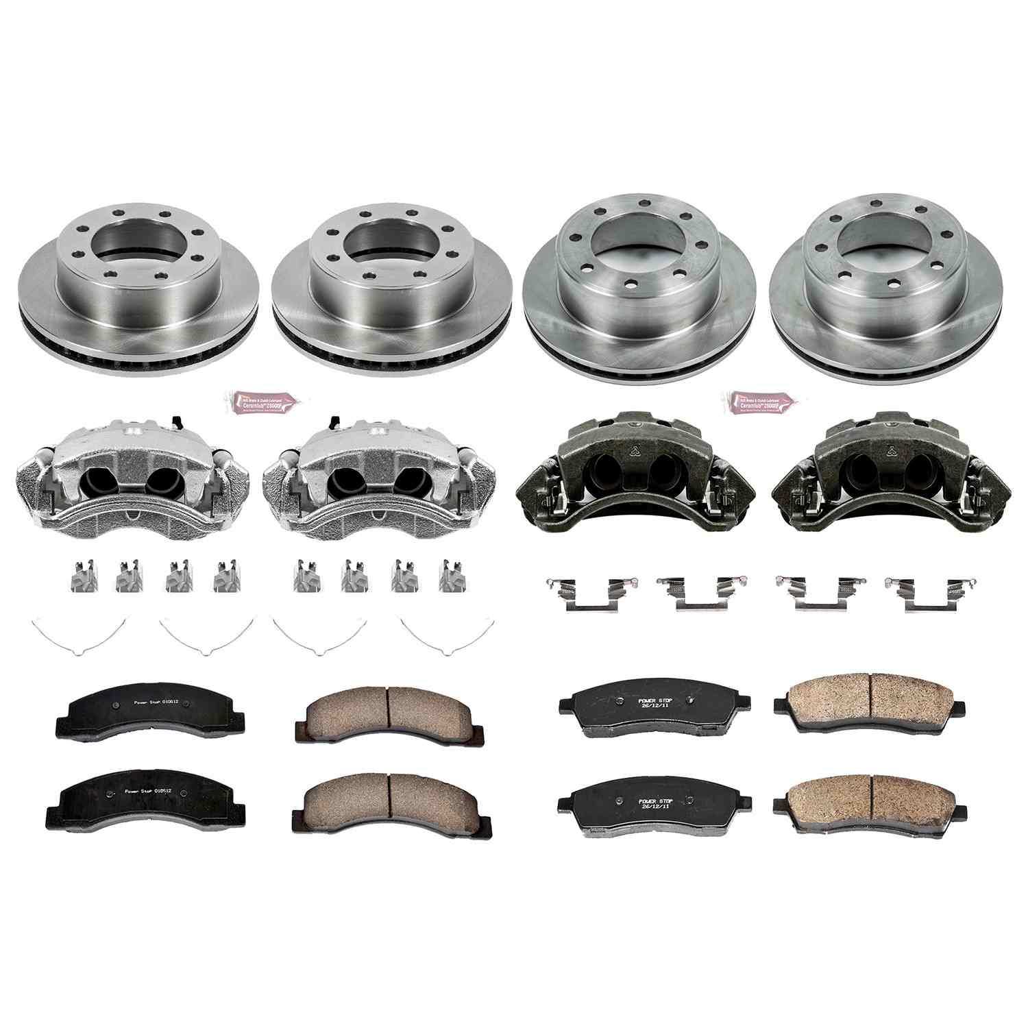 Power Stop 99-00 Ford F-250 Super Duty Front & Rear Autospecialty Kit w/Cals
