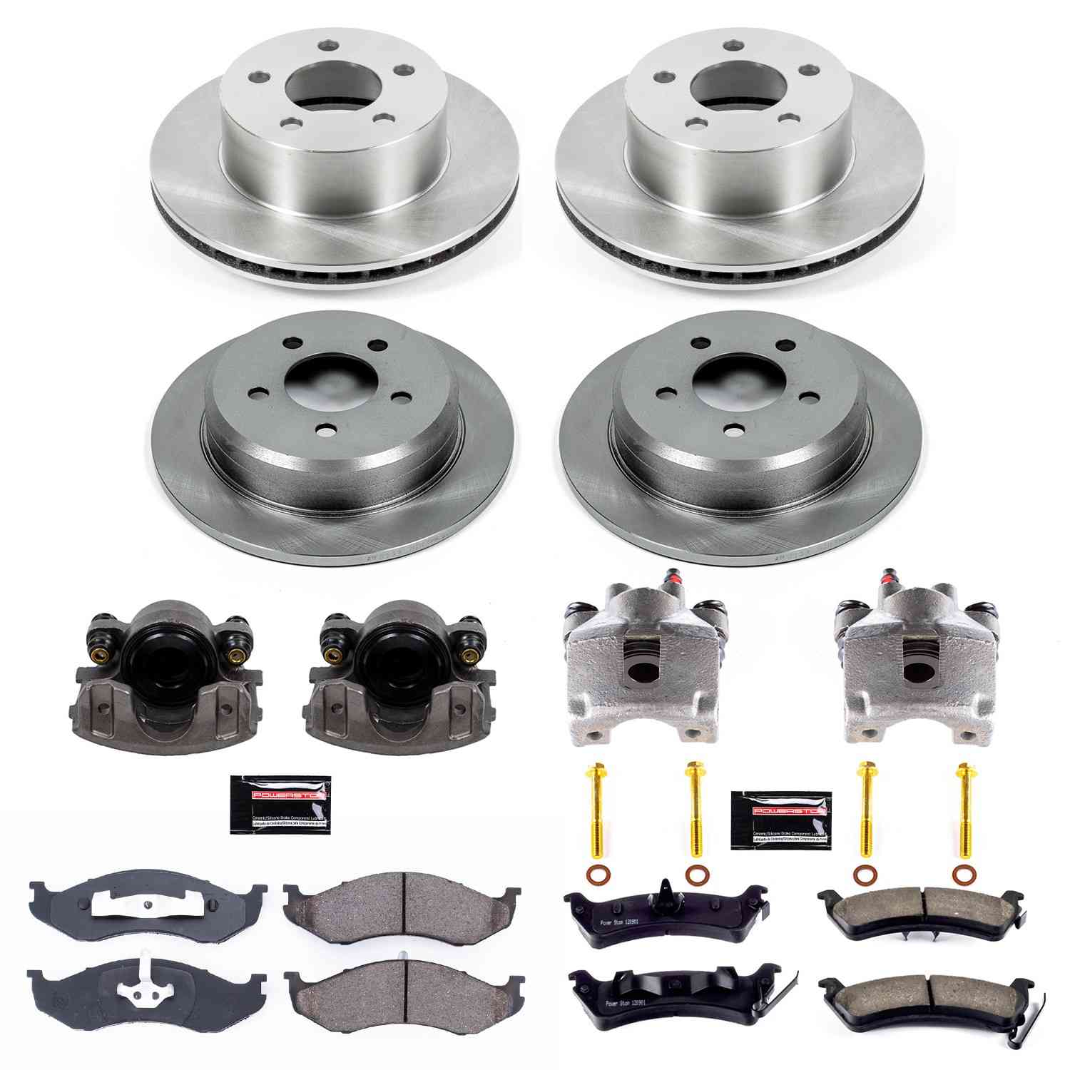 Power Stop 93-98 Jeep Grand Cherokee Front & Rear Autospecialty Brake Kit w/Calipers