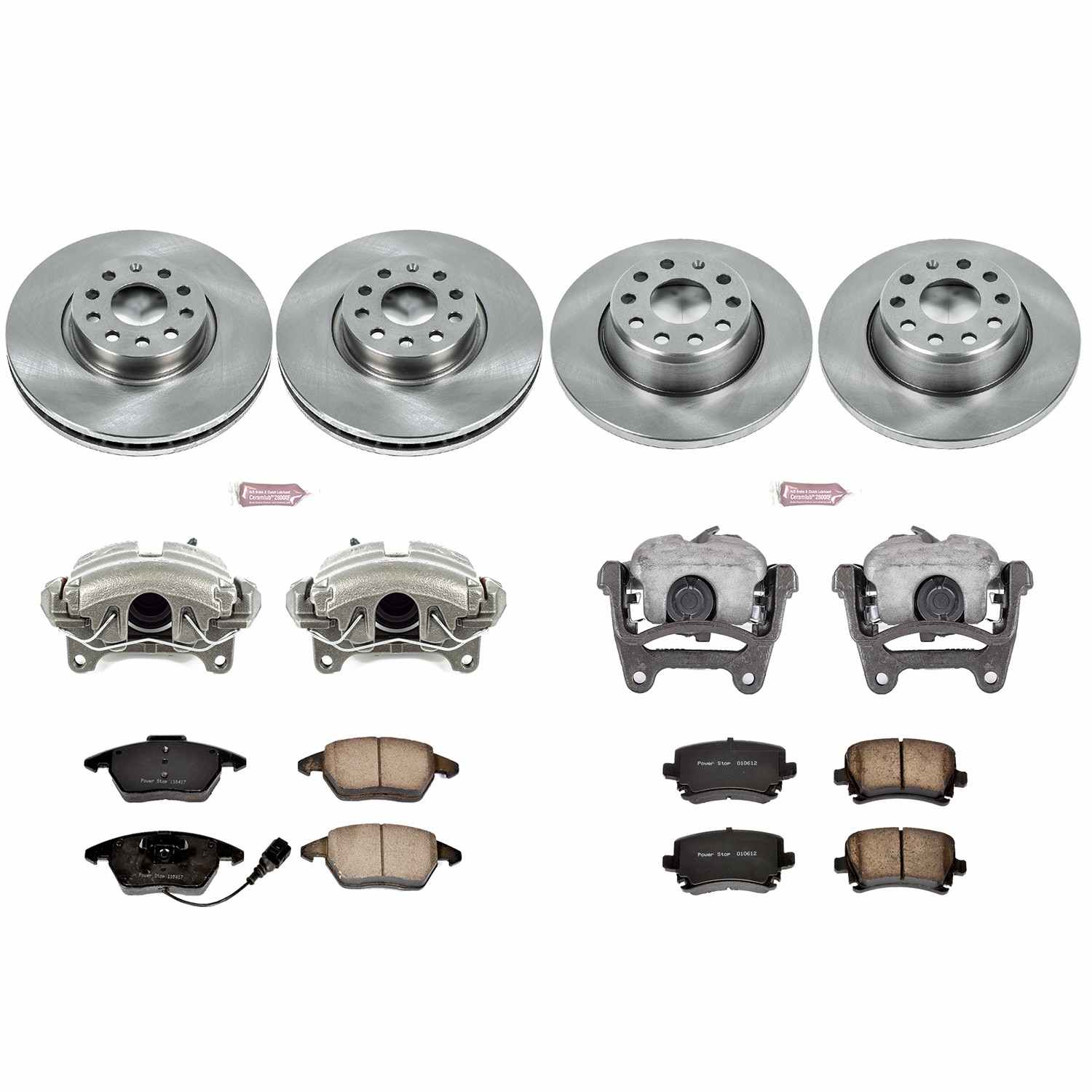 Power Stop 06-08 Audi A3 Front & Rear Autospecialty Brake Kit w/Calipers