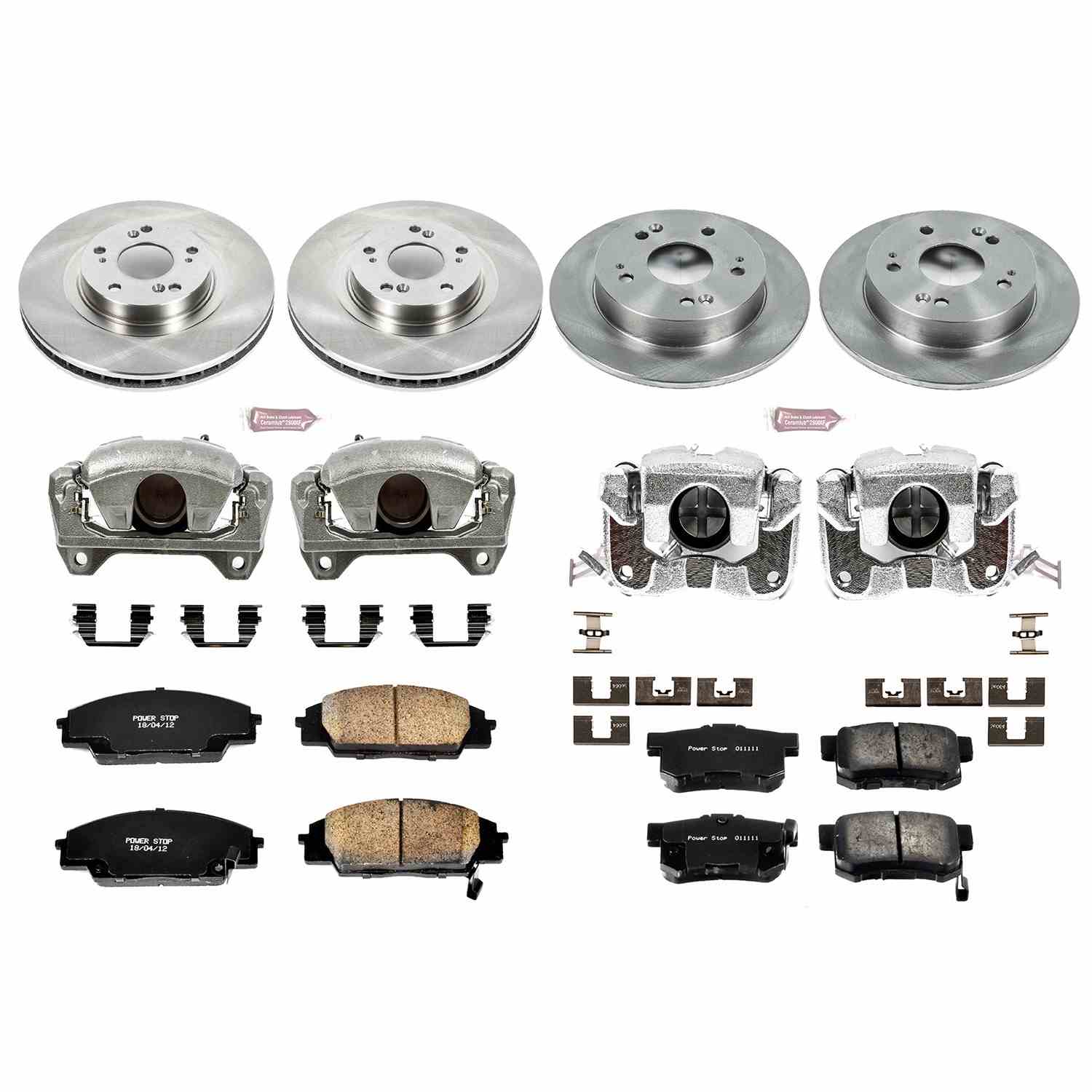 Power Stop 06-11 Honda Civic Front & Rear Autospecialty Brake Kit w/Calipers