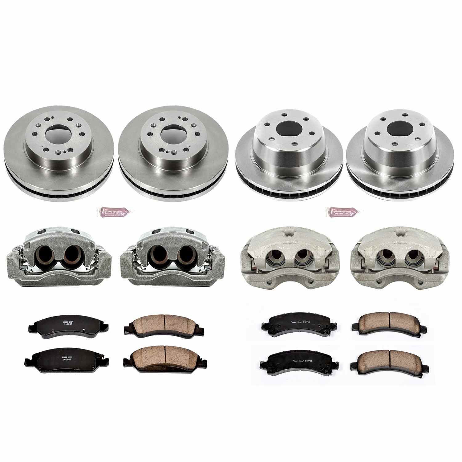 Power Stop 09-14 Chevrolet Express 1500 Front & Rear Autospecialty Kit w/Cals