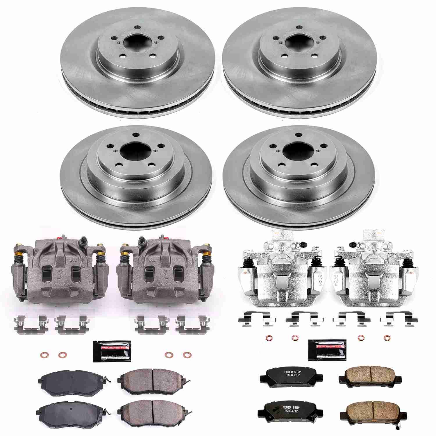 Power Stop 05-09 Subaru Legacy Front & Rear Autospecialty Kit w/Cals