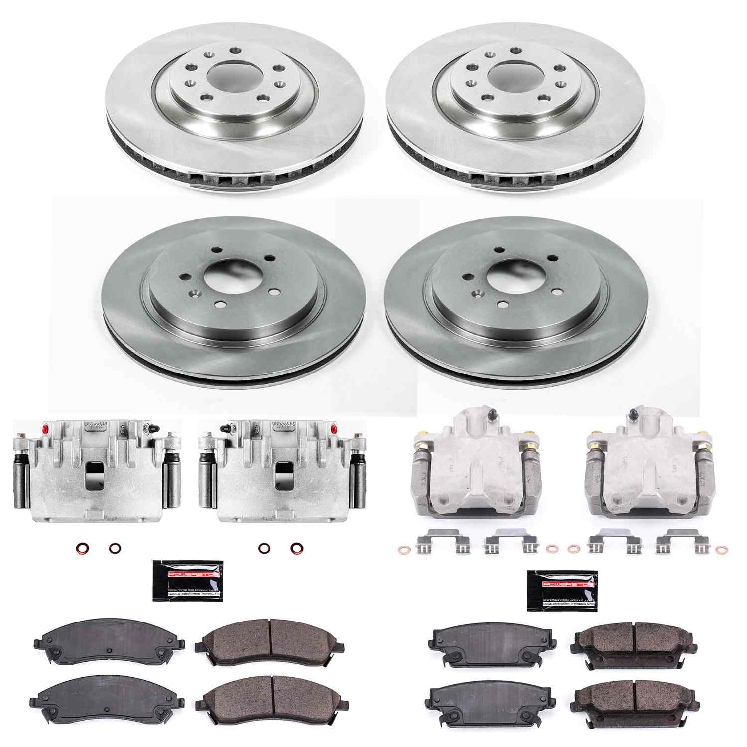Power Stop 06-07 Cadillac CTS Front & Rear Autospecialty Kit w/Cals