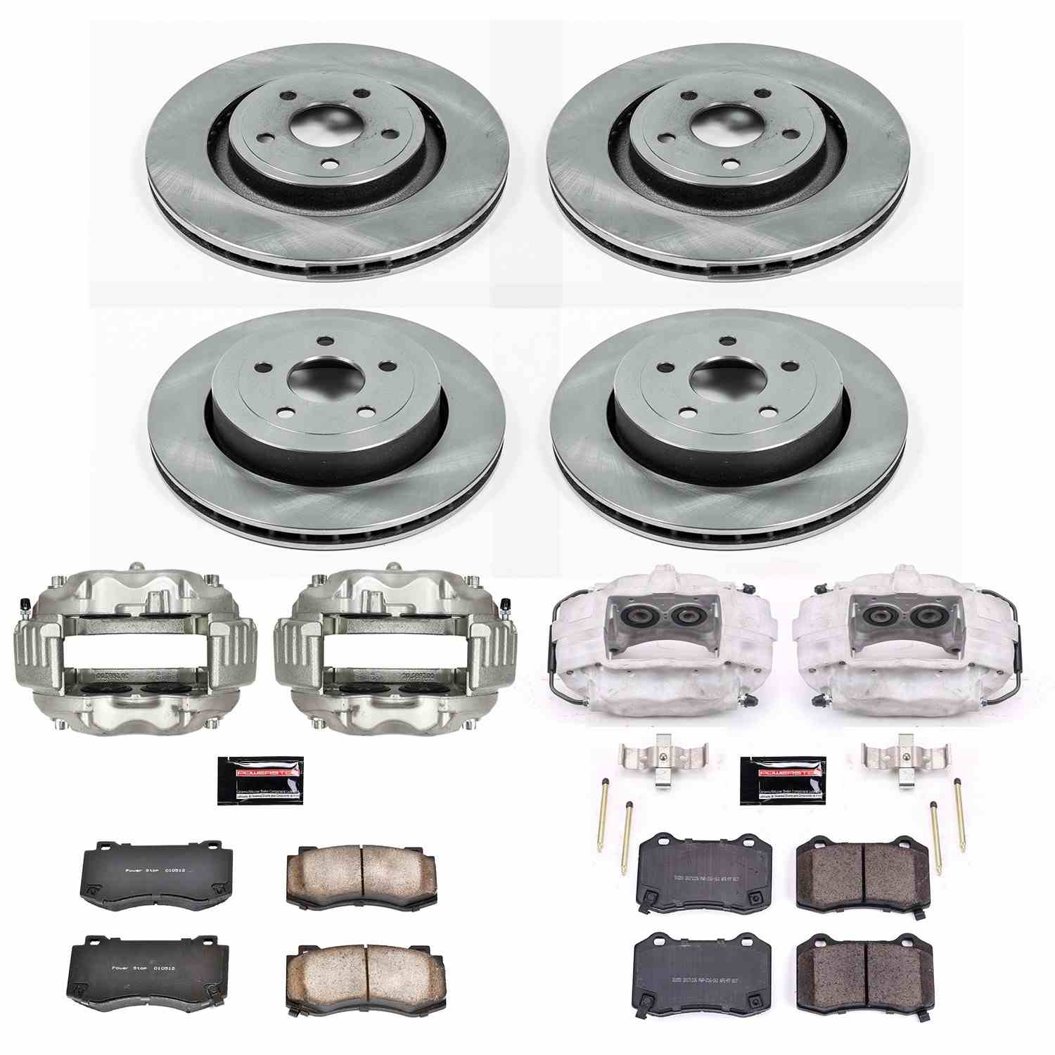 Power Stop 06-10 Jeep Grand Cherokee Front & Rear Autospecialty Kit w/Cals