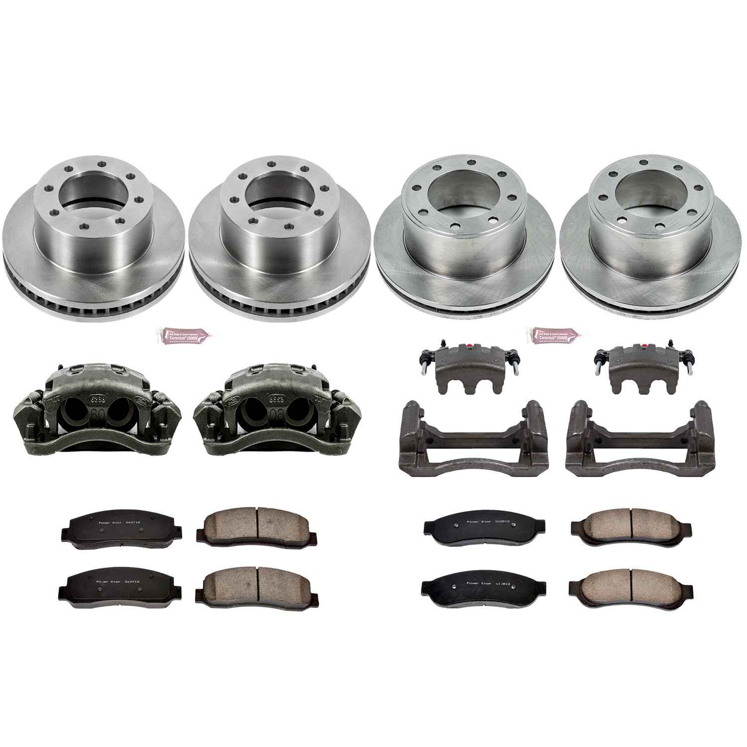 Power Stop 07-08 Ford F-250 Super Duty Front & Rear Autospecialty Kit w/Cals