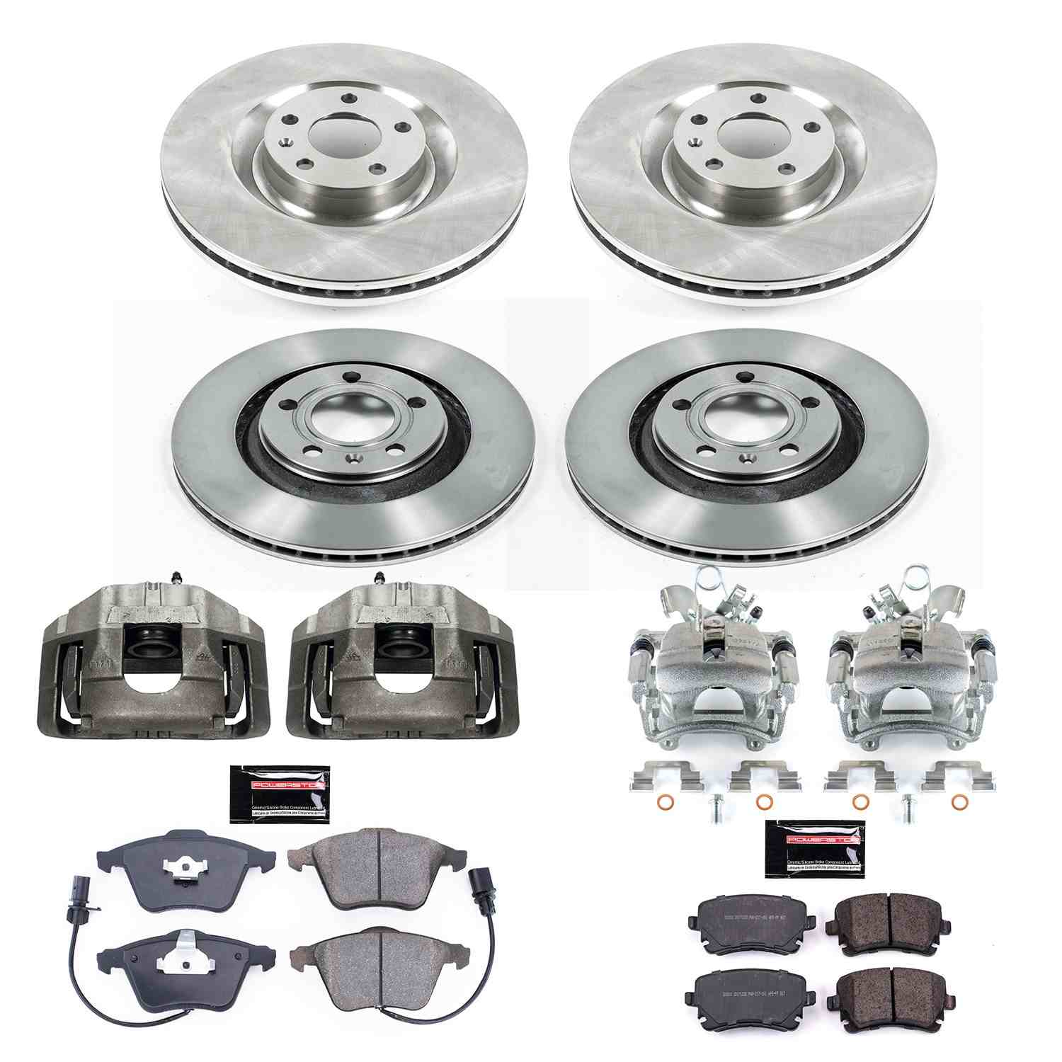 Power Stop 04-09 Audi S4 Front & Rear Autospecialty Kit w/Cals