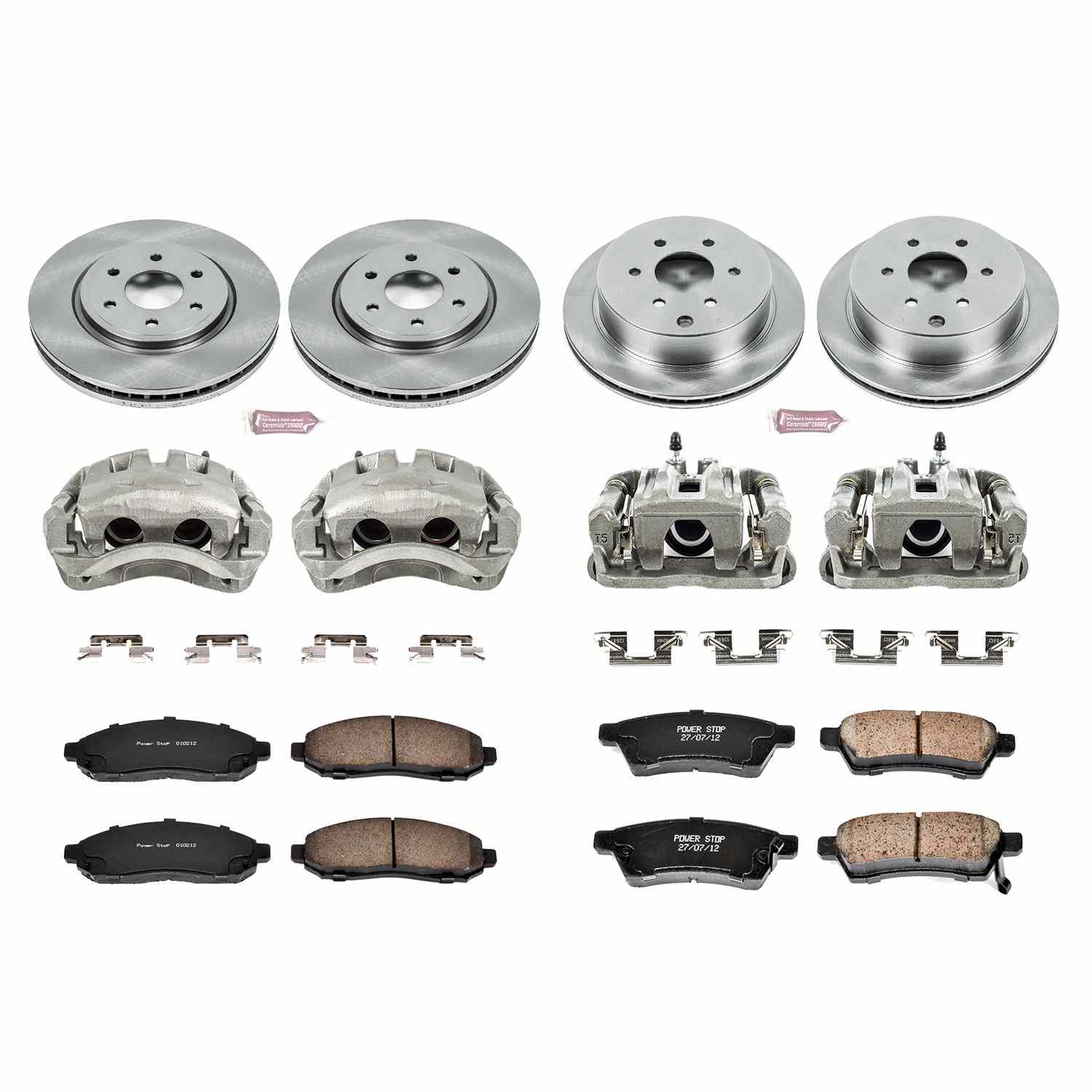 Power Stop 05-15 Nissan Frontier Front & Rear Autospecialty Kit w/Cals