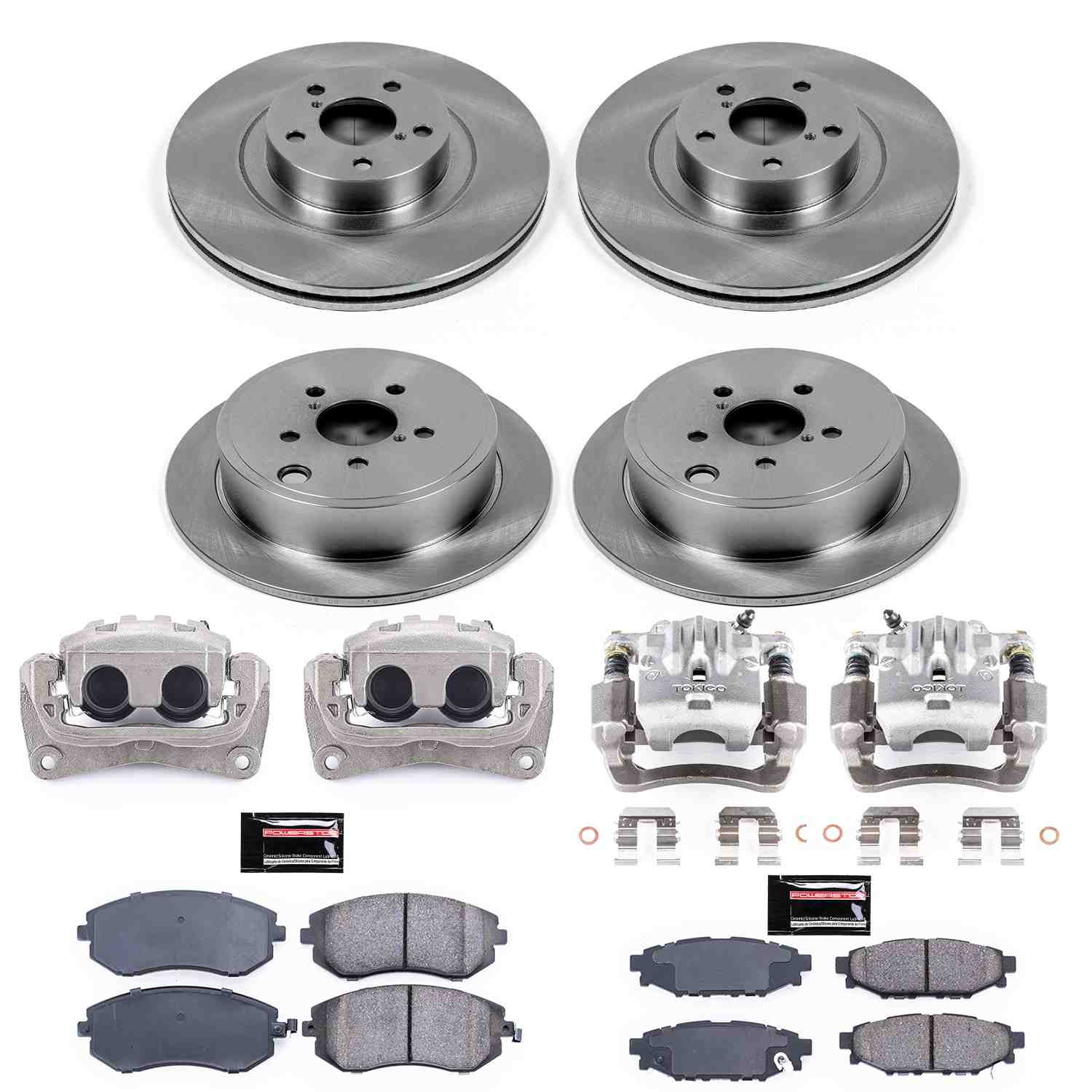 Power Stop 10-12 Subaru Legacy Front & Rear Autospecialty Brake Kit w/Calipers