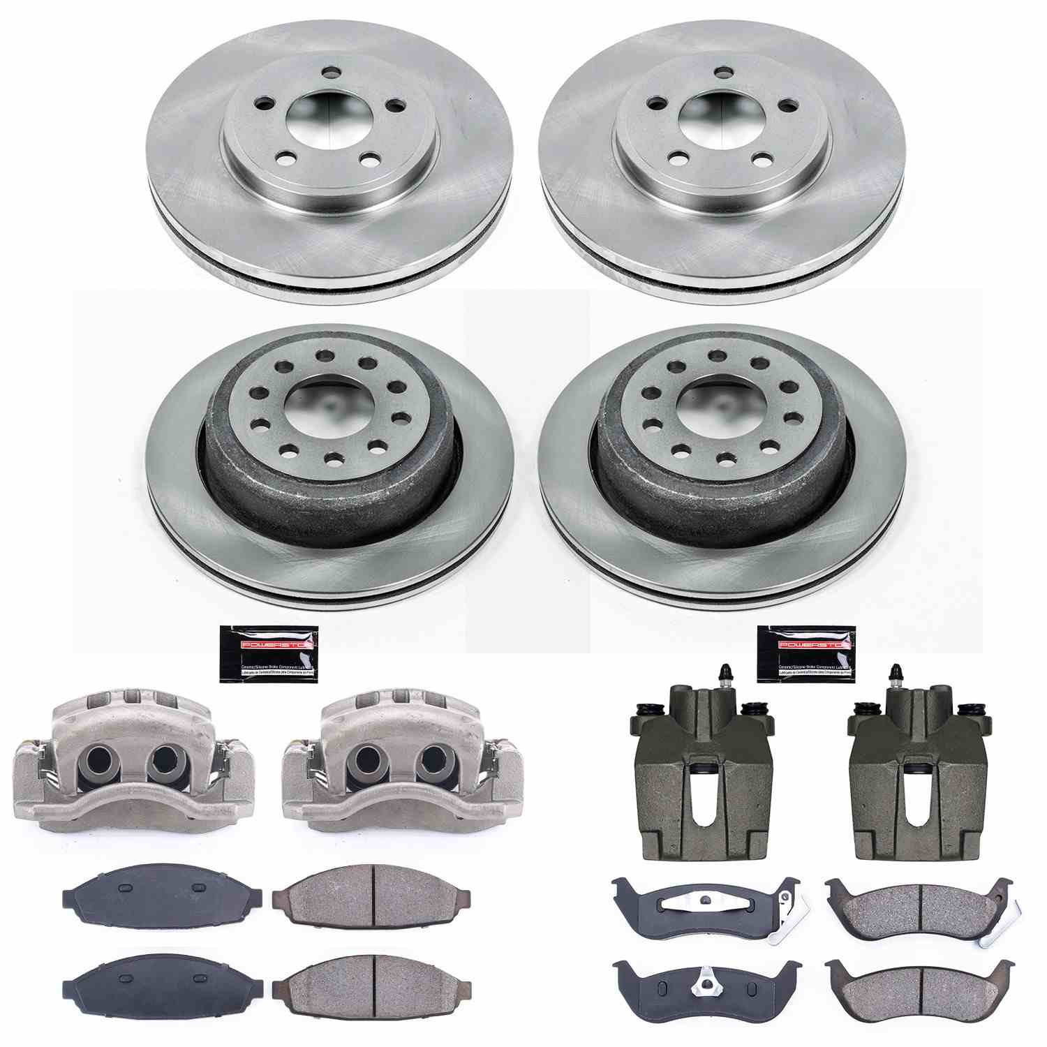 Power Stop 03-11 Lincoln Town Car Front & Rear Autospecialty Kit w/Cals
