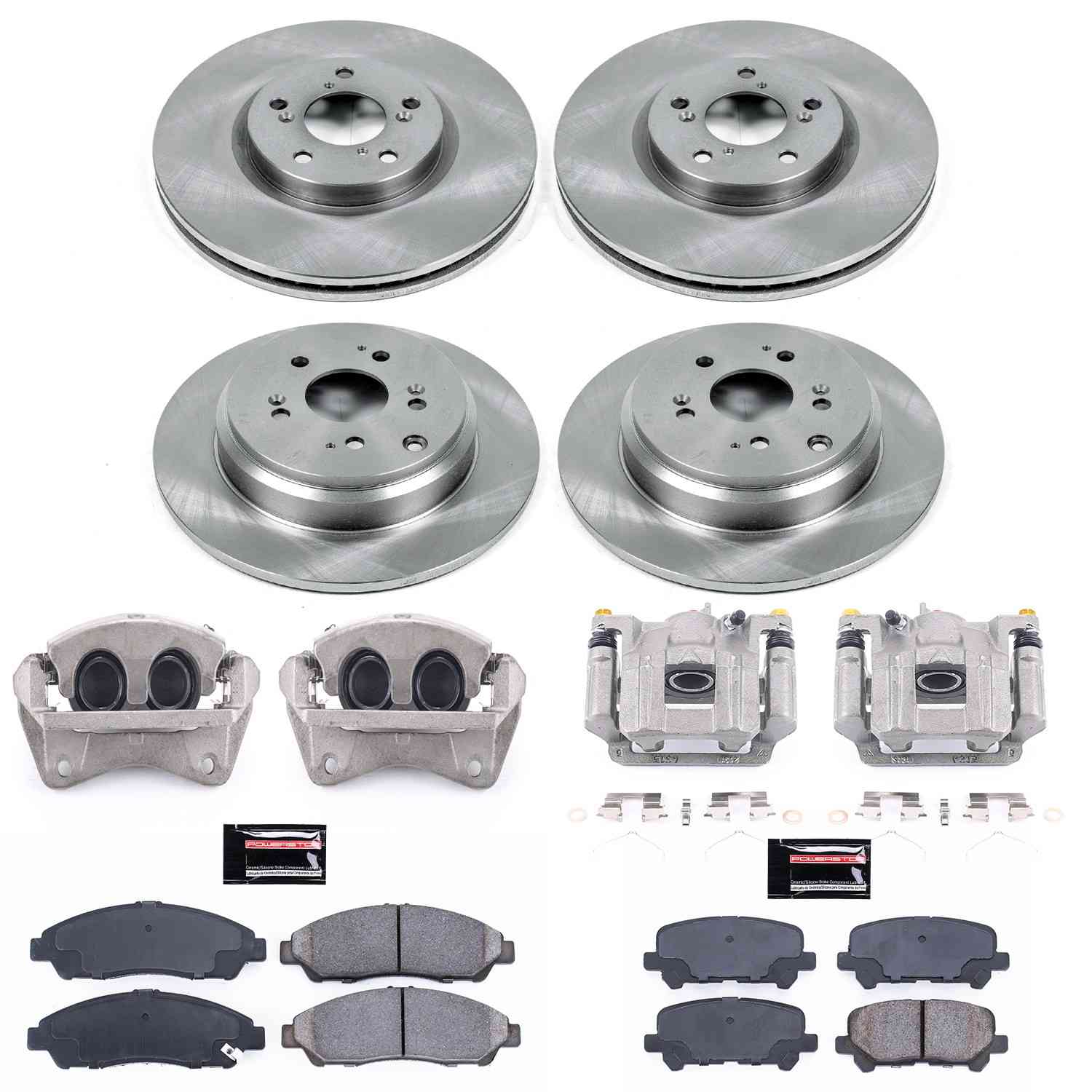 Power Stop 09-11 Honda Pilot Front & Rear Autospecialty Kit w/Cals
