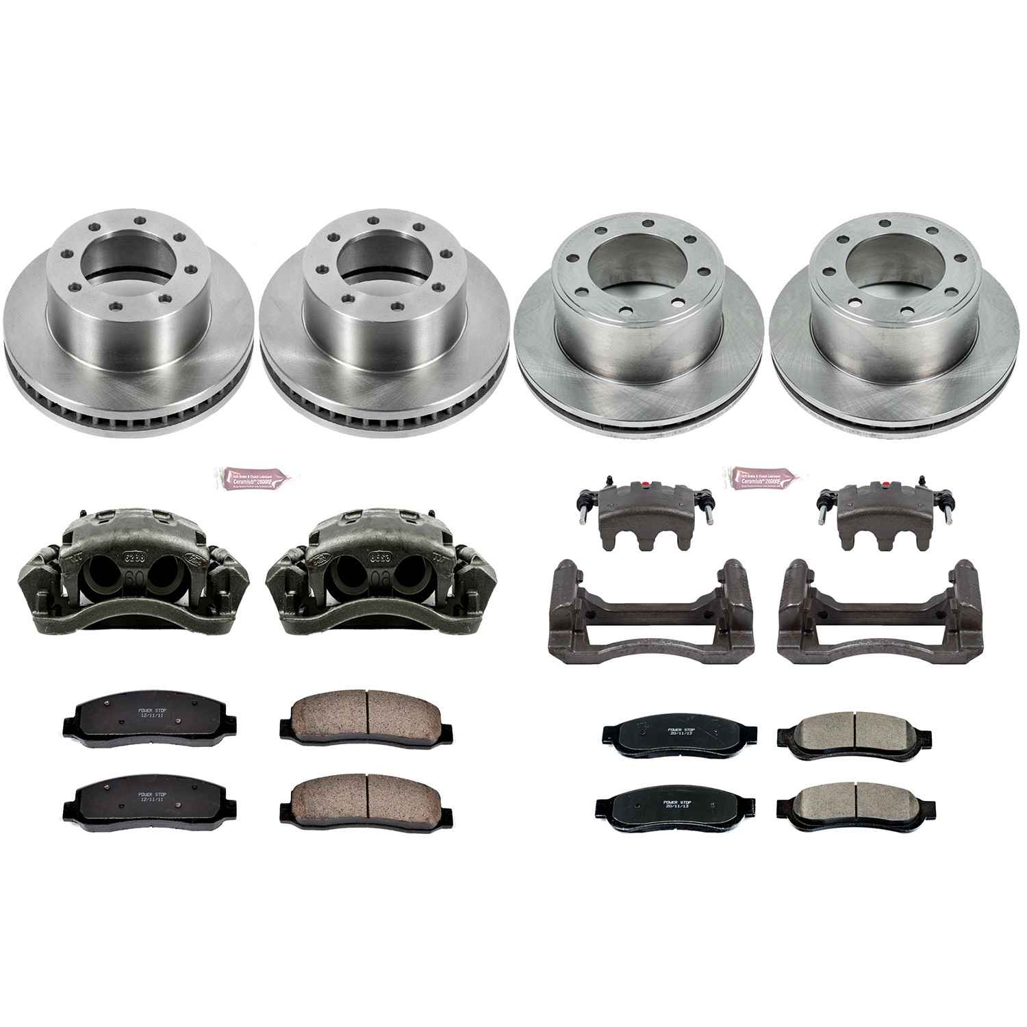 Power Stop 10-11 Ford F-250 Super Duty Front & Rear Autospecialty Kit w/Cals