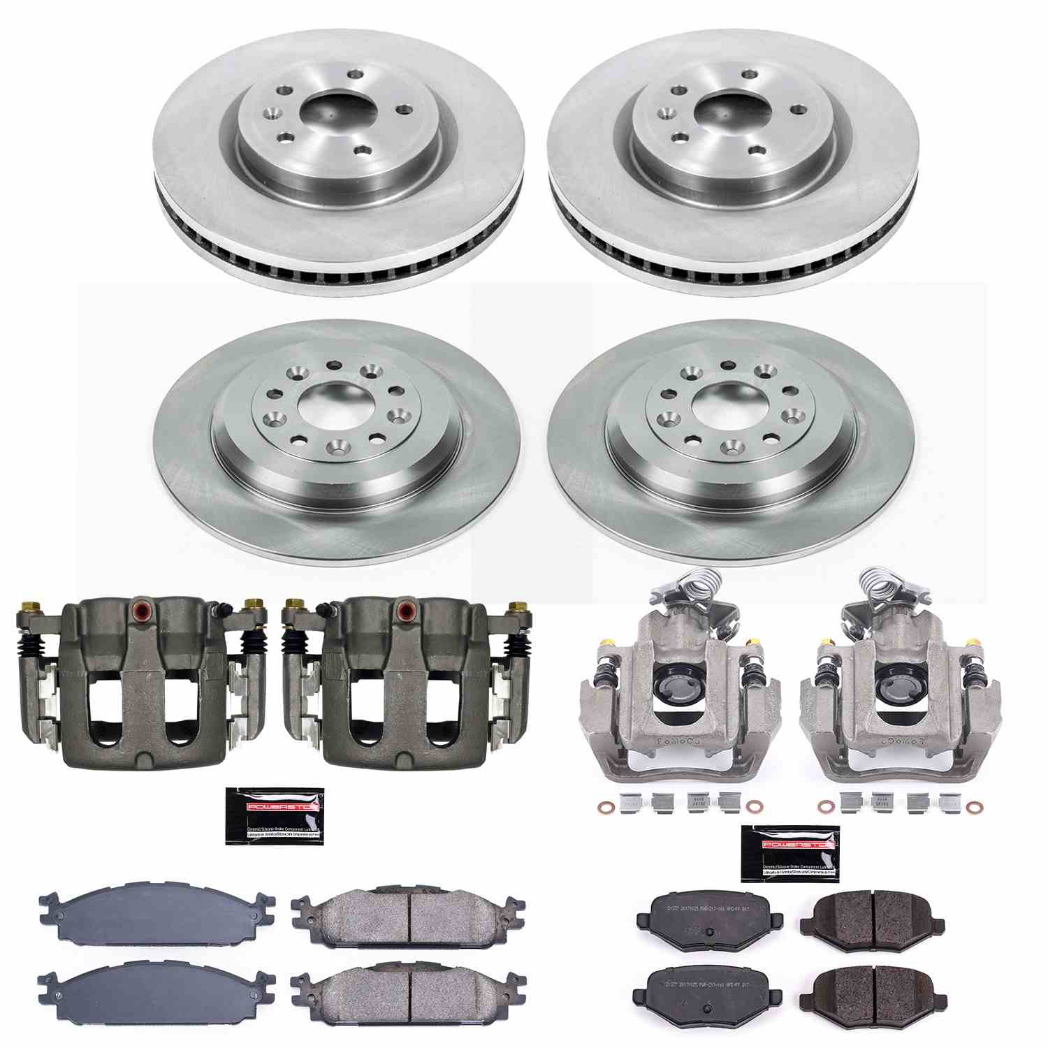 Power Stop 11-12 Lincoln MKS Front & Rear Autospecialty Kit w/Cals